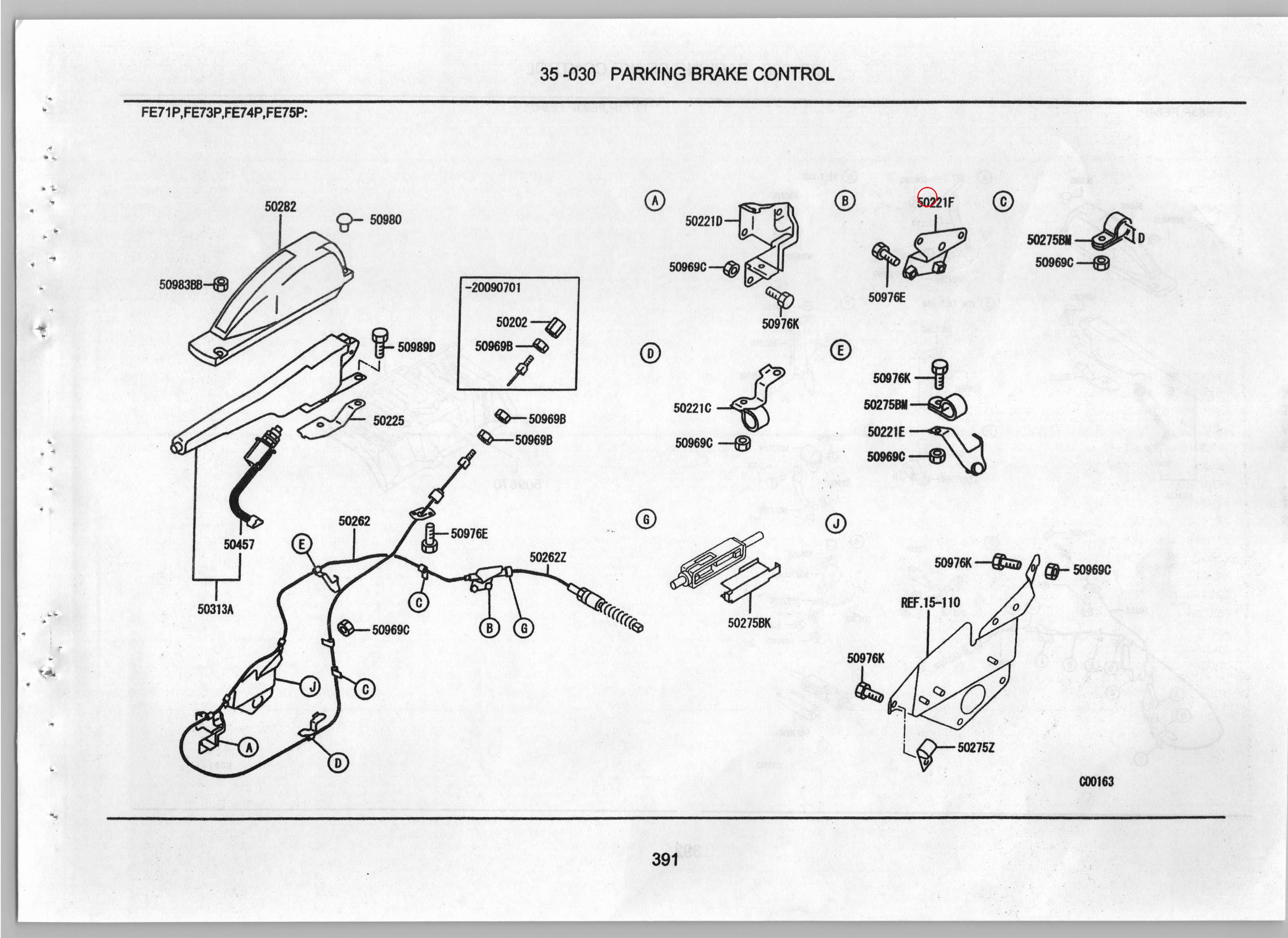 Diagram MK441070 BRACKET,PARKING BRAKE CABLE - Mitsubishi