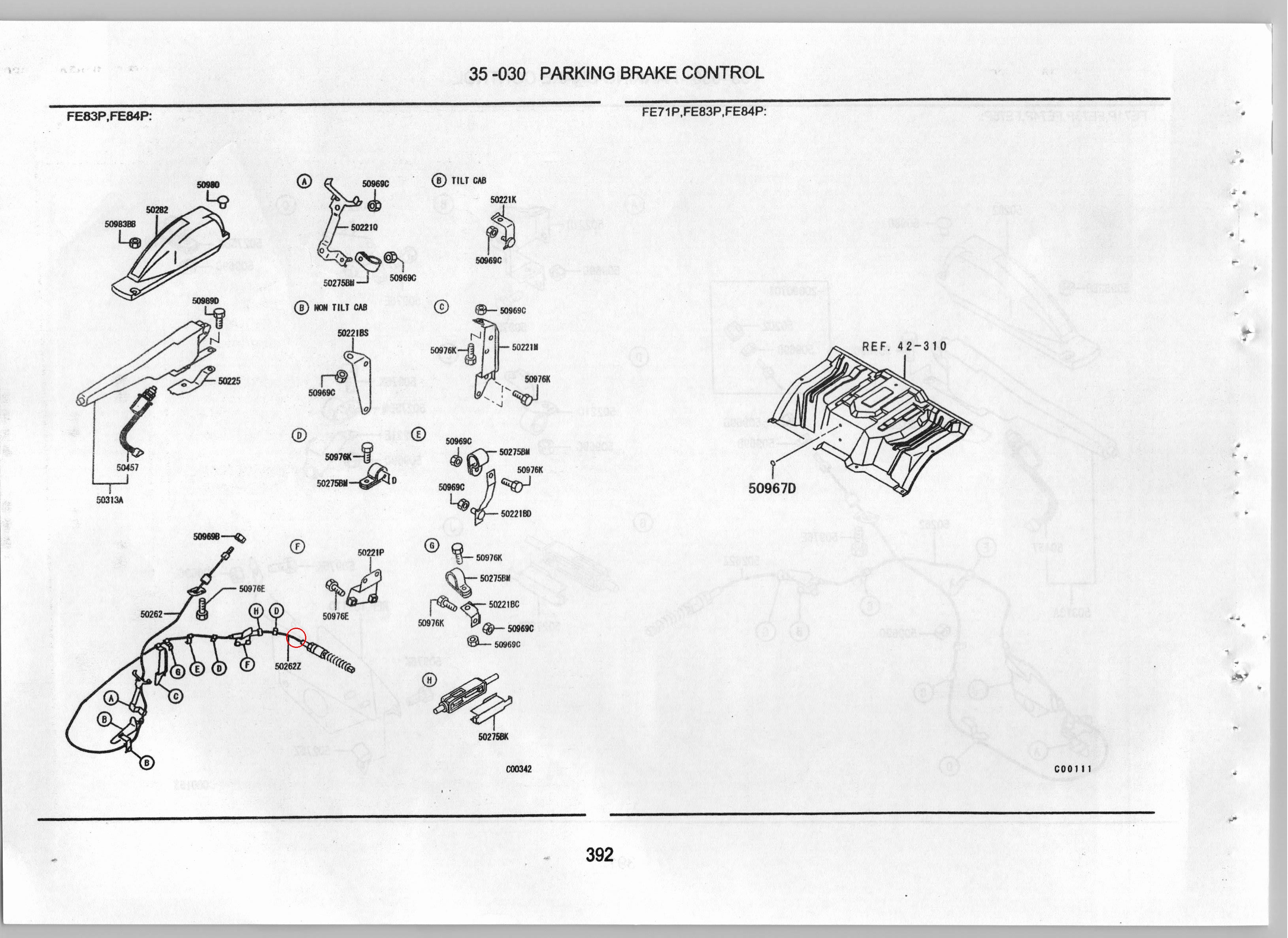 Diagram MK599572 CABLE,PARKING BRAKE - Mitsubishi