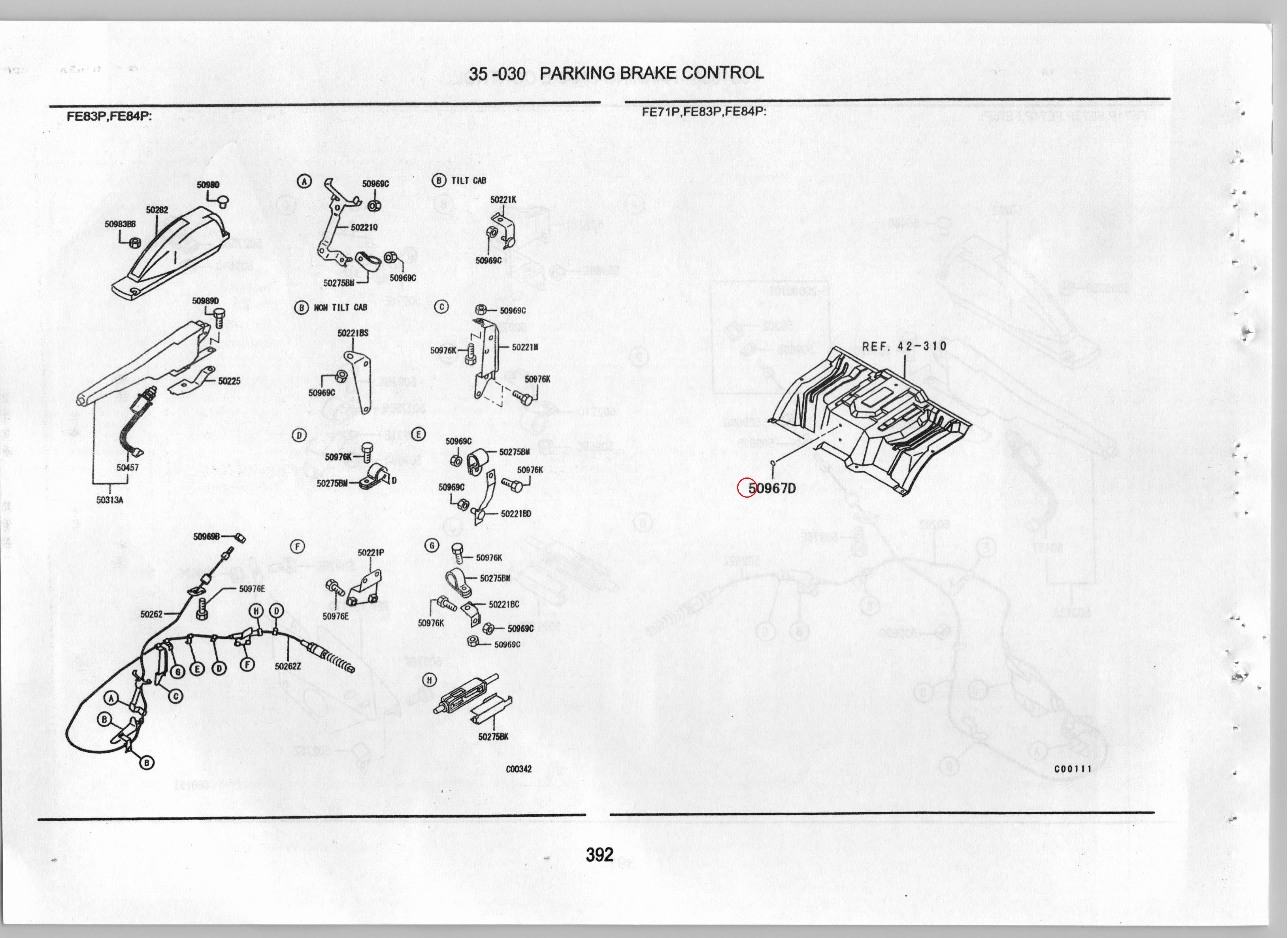 Diagram MC147388 PLUG,PARKING BRAKE CABLE - Mitsubishi