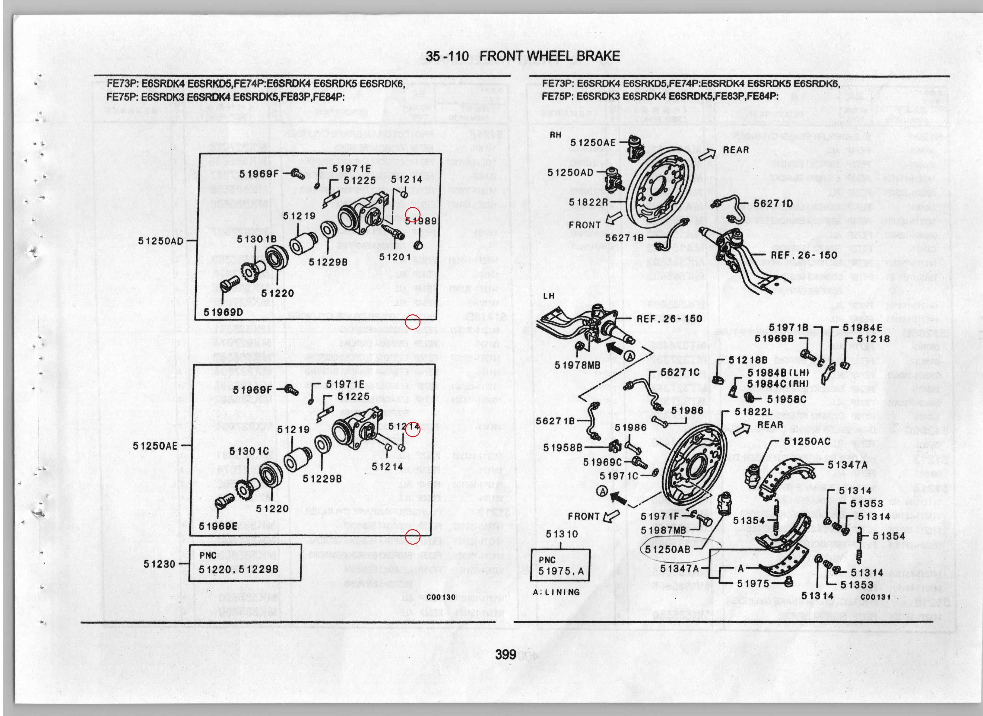 Diagram MK585605 INSERT,FR BRAKE CYLINDER - Mitsubishi