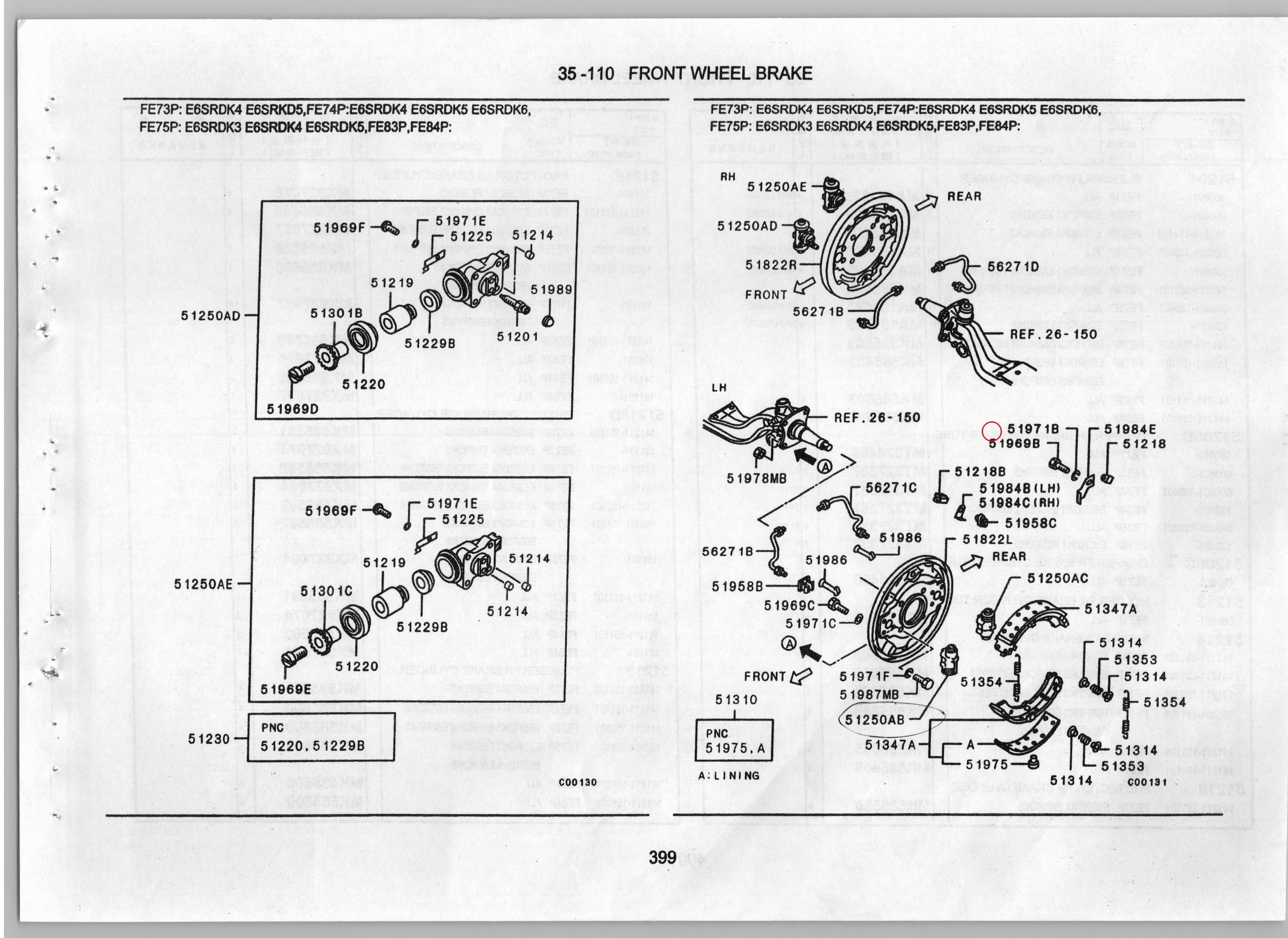 Diagram MK585581 PROTECTOR,FR BRAKE CYLINDER - Mitsubishi