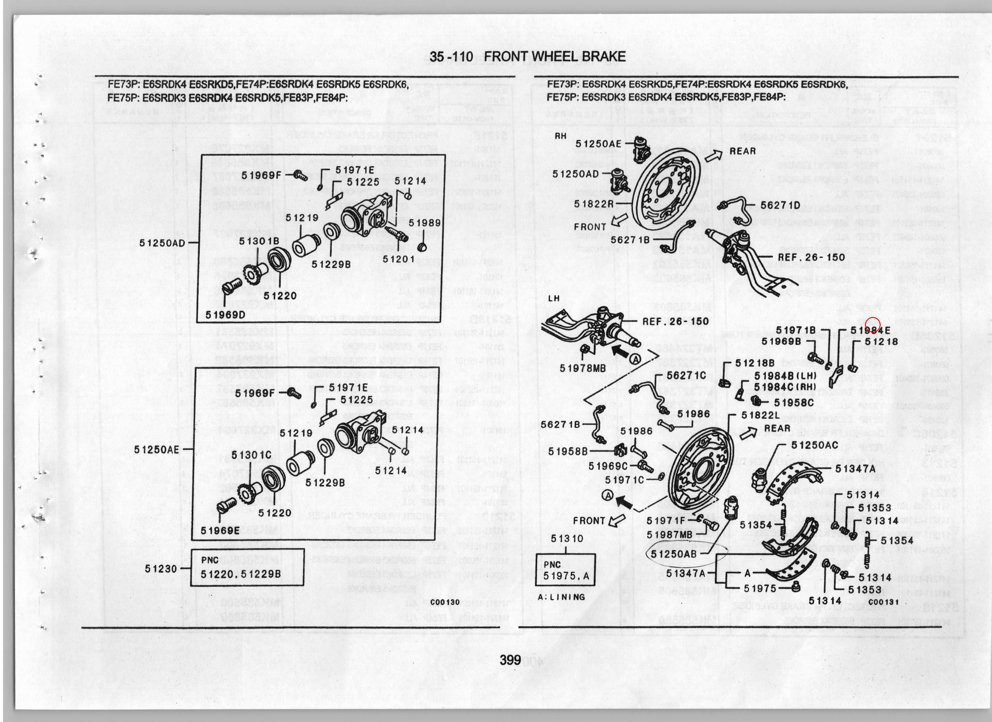 Diagram MX927097 PROTECTOR,FR BRAKE CYLINDER - Mitsubishi
