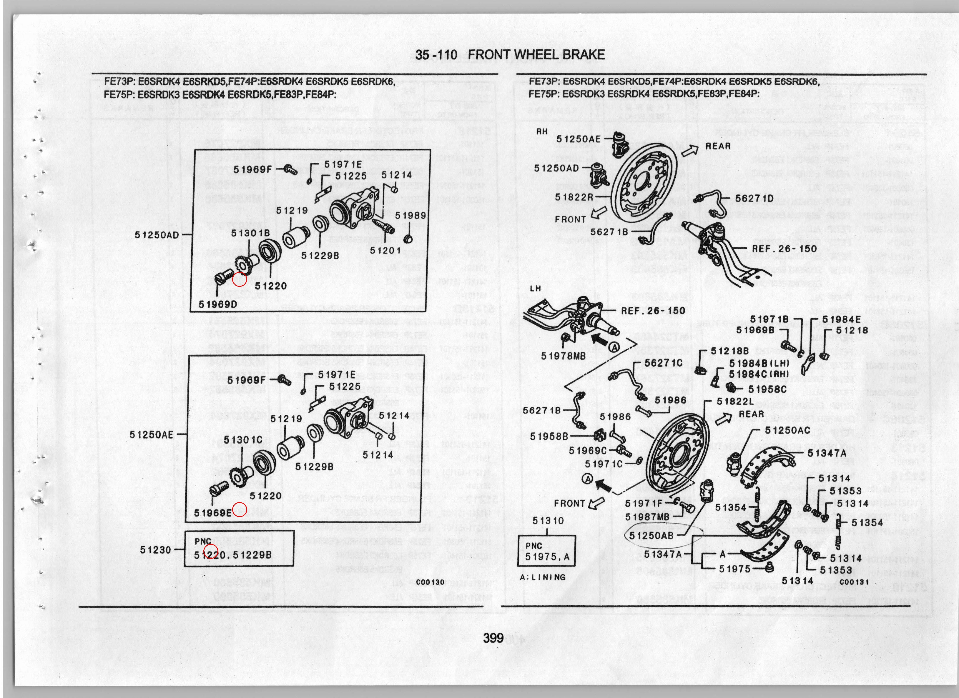 Diagram MC112207 BOOT, FR BRAKE CYLINDER DUST - Mitsubishi