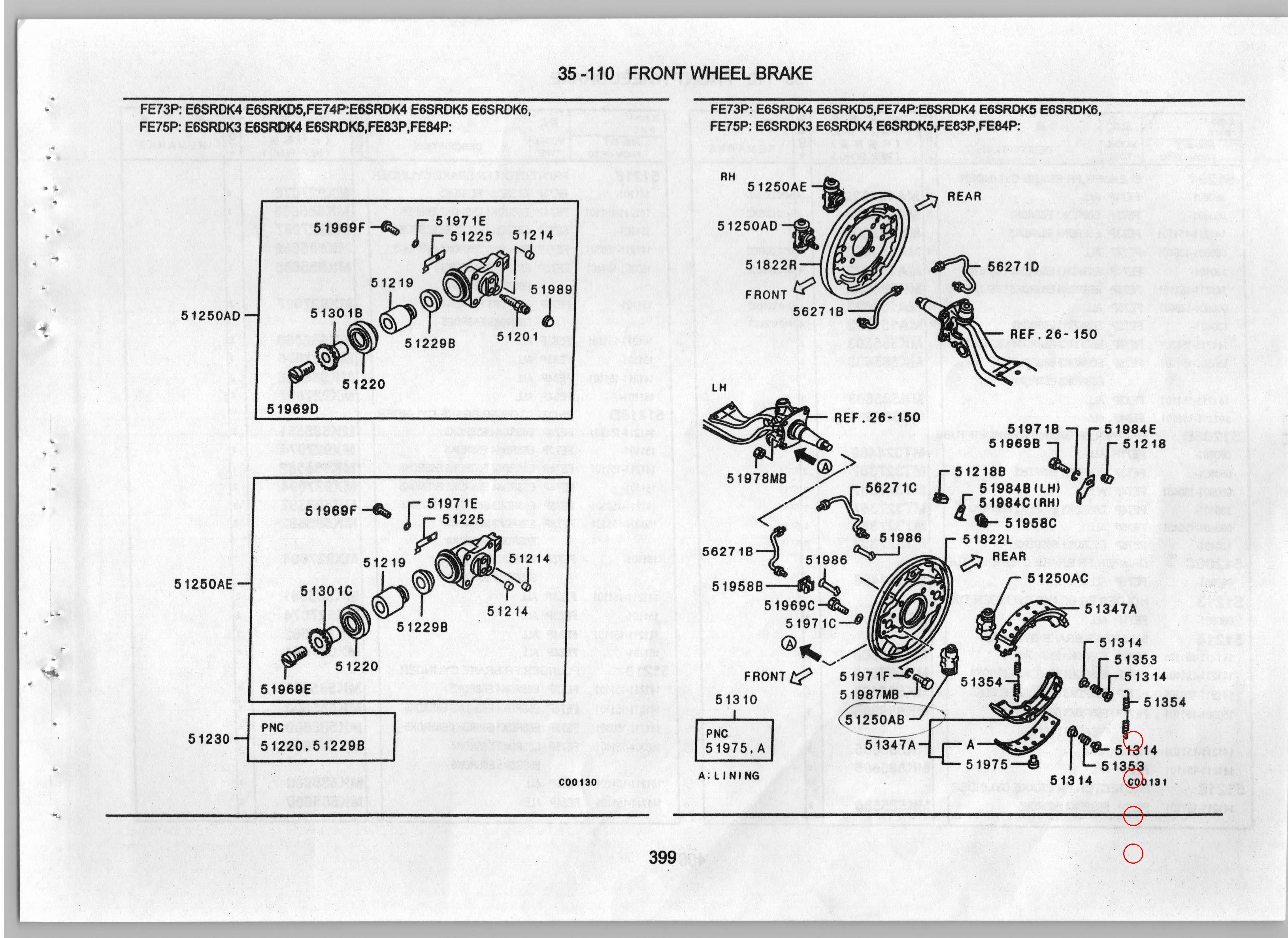 Diagram MK585573 CUP,FR BRAKE SHOE SPRING - Mitsubishi