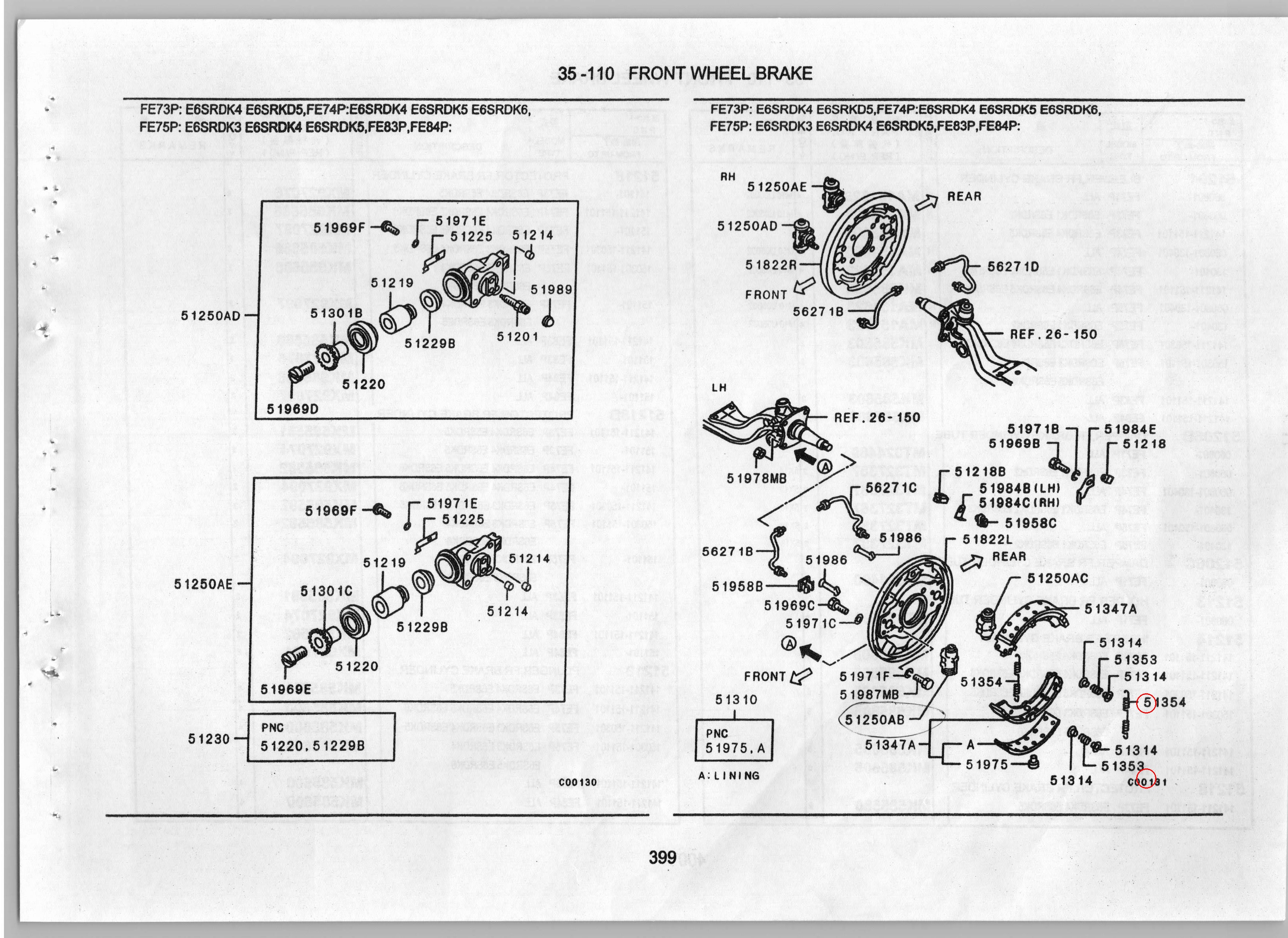 Diagram MT324480 SPRING, FR BRAKE SHOE RETURN - Mitsubishi