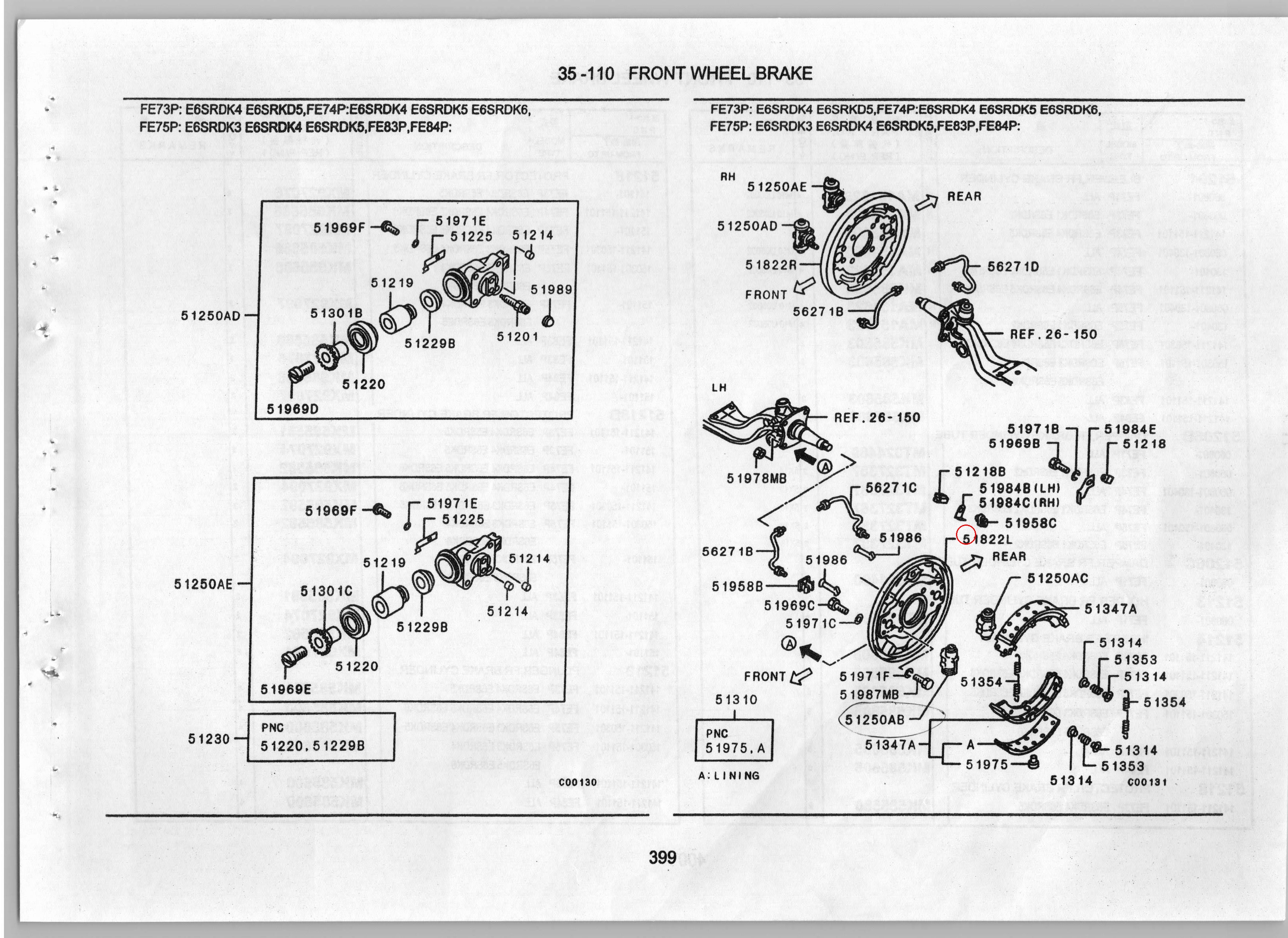 Diagram MX927058 PLATE,FR BRAKE BACKING,LH - Mitsubishi