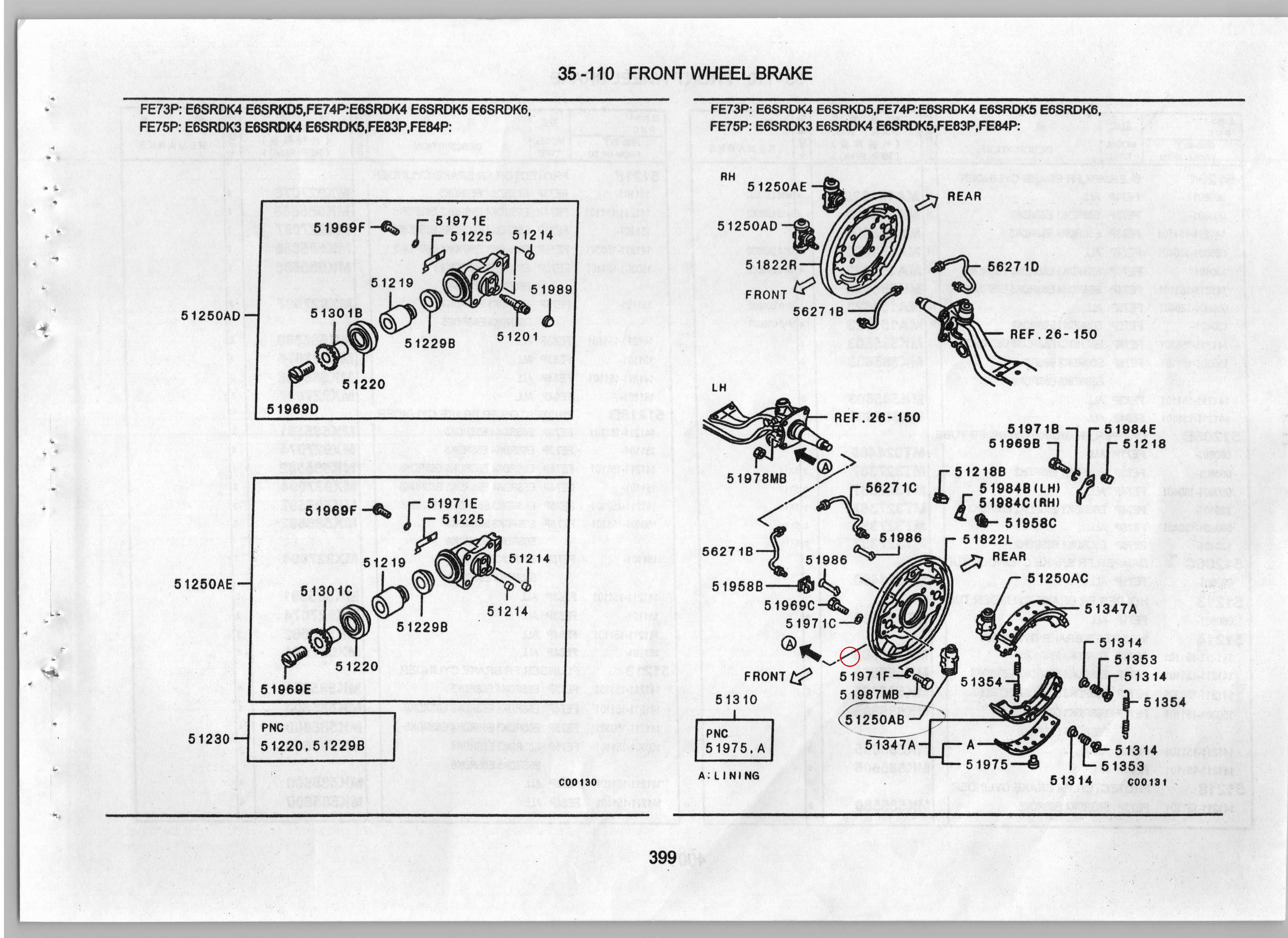 Diagram MB004359 SCREW,FR BRAKE - Mitsubishi