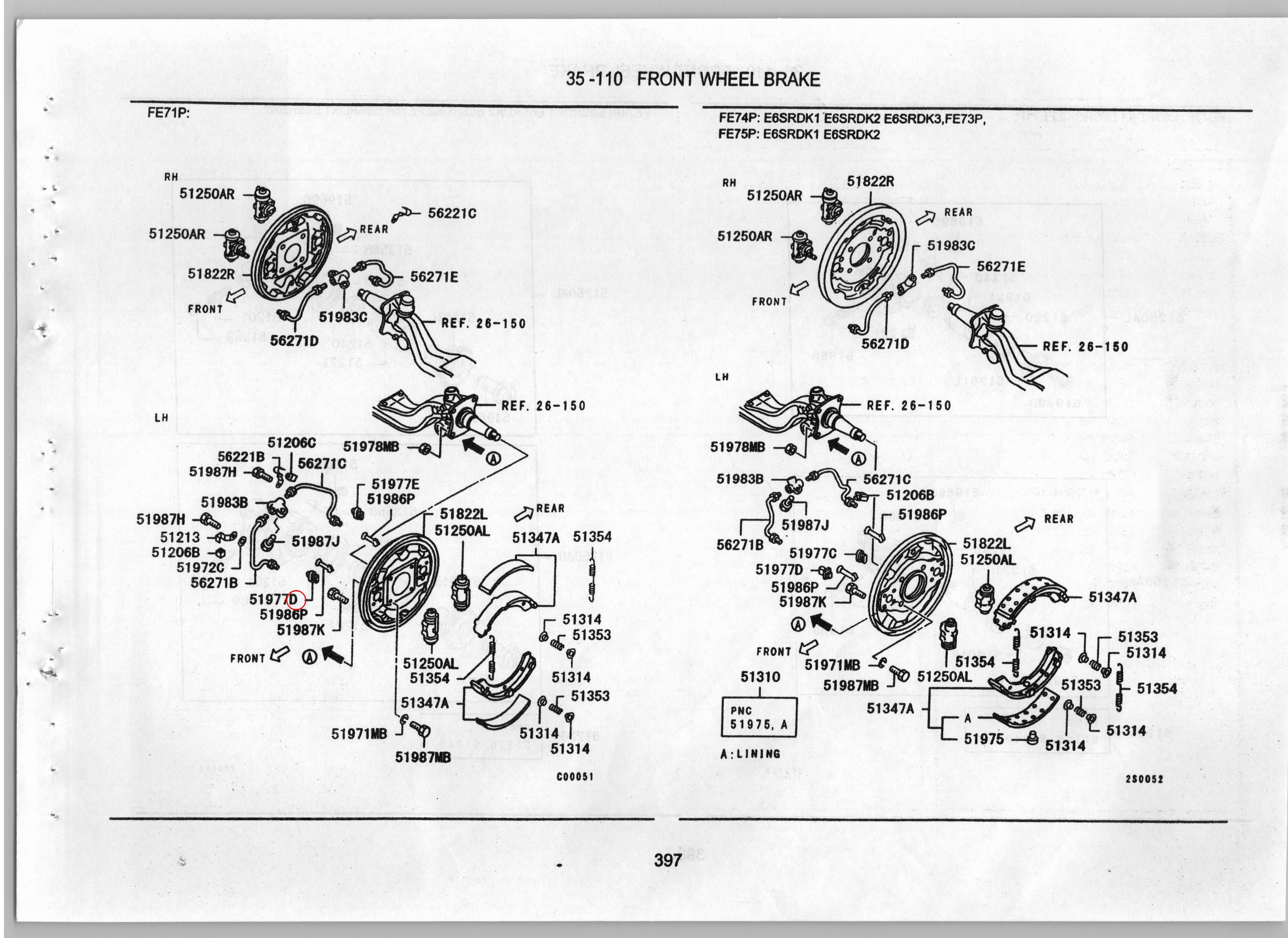 Diagram MB060696 PLUG, FR BRAKE - Mitsubishi