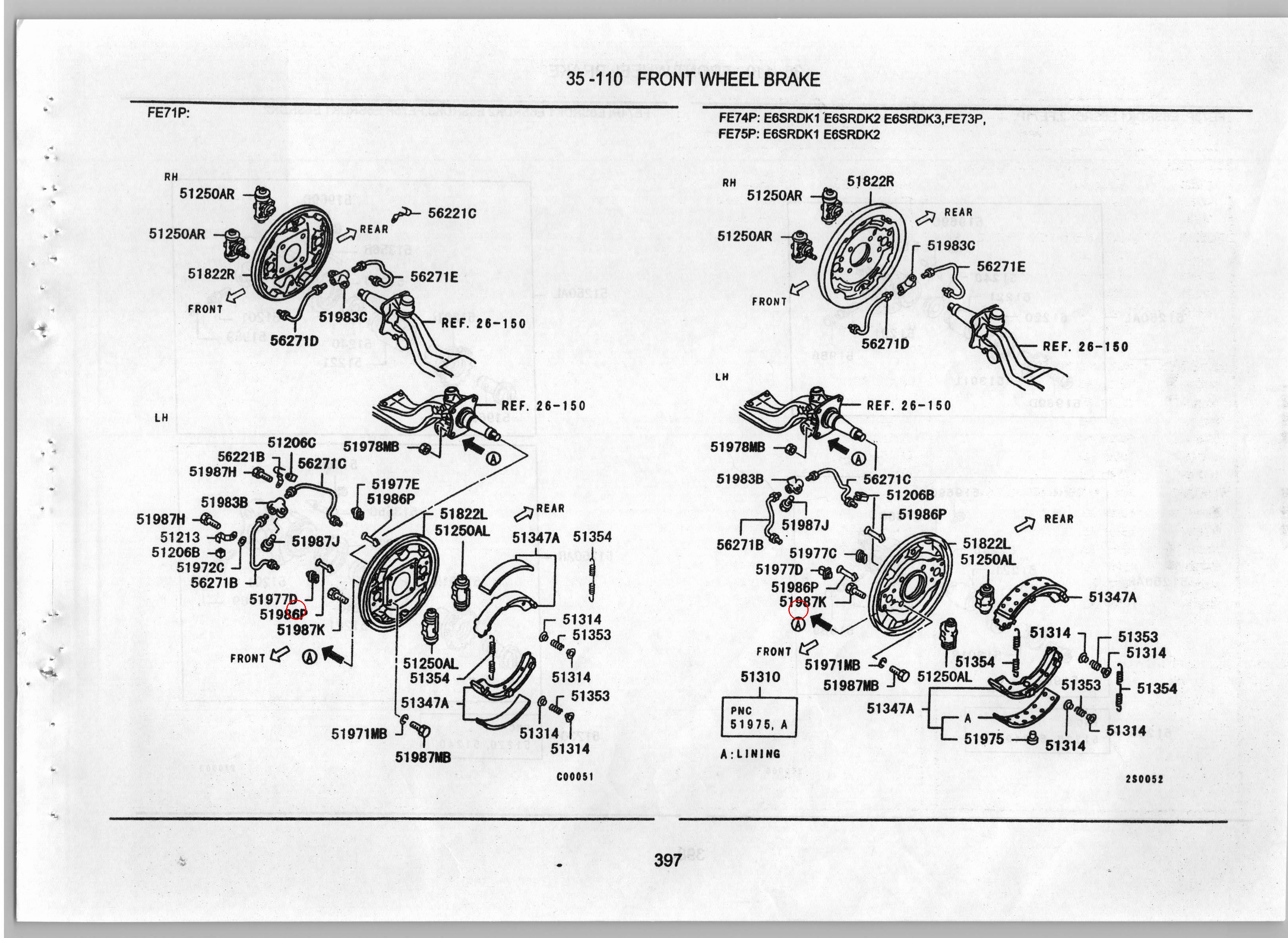 Diagram MC804700 PLUG, FR BRAKE - Mitsubishi