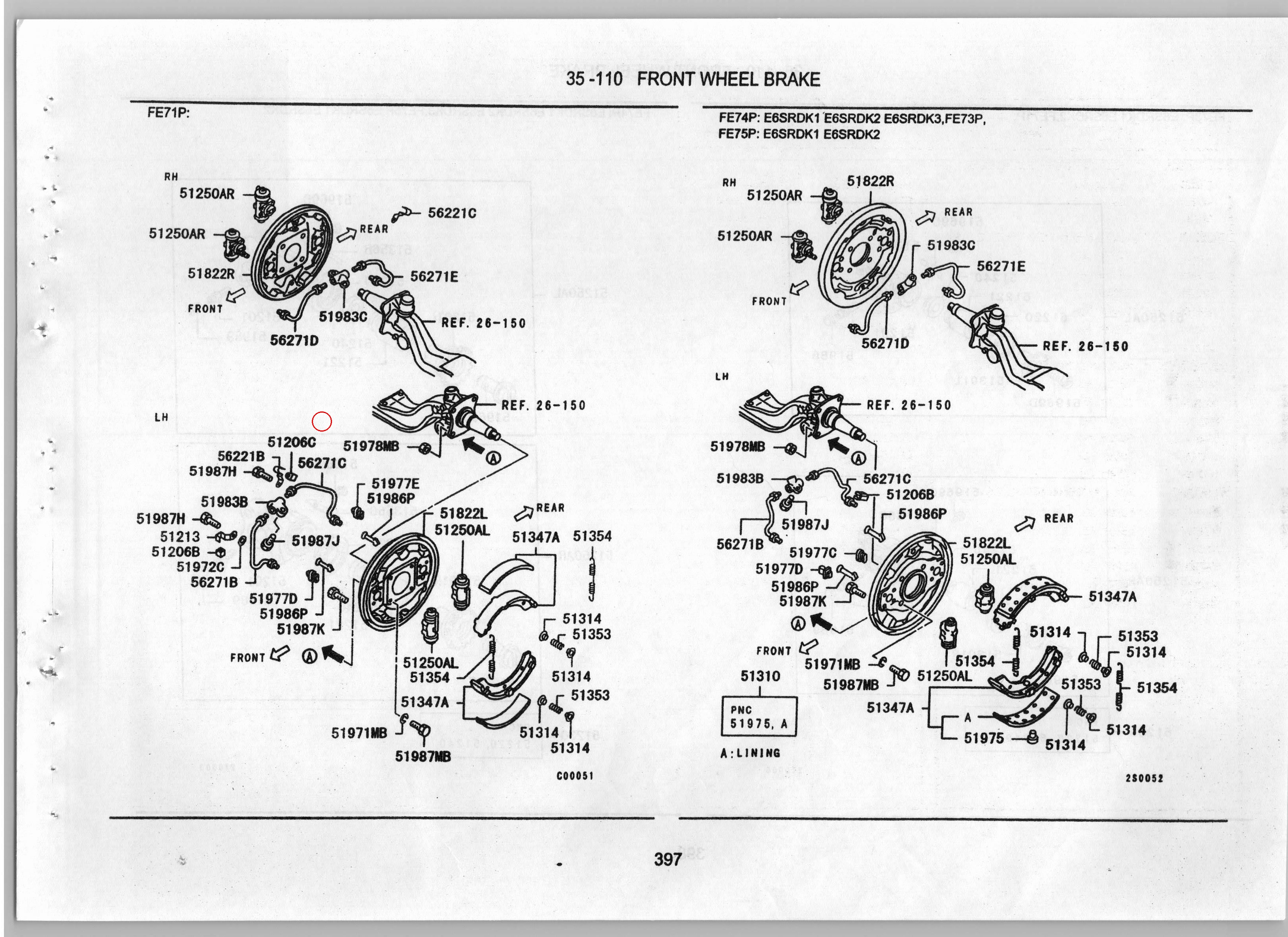 Diagram MC112236 PLUG, FR BRAKE - Mitsubishi
