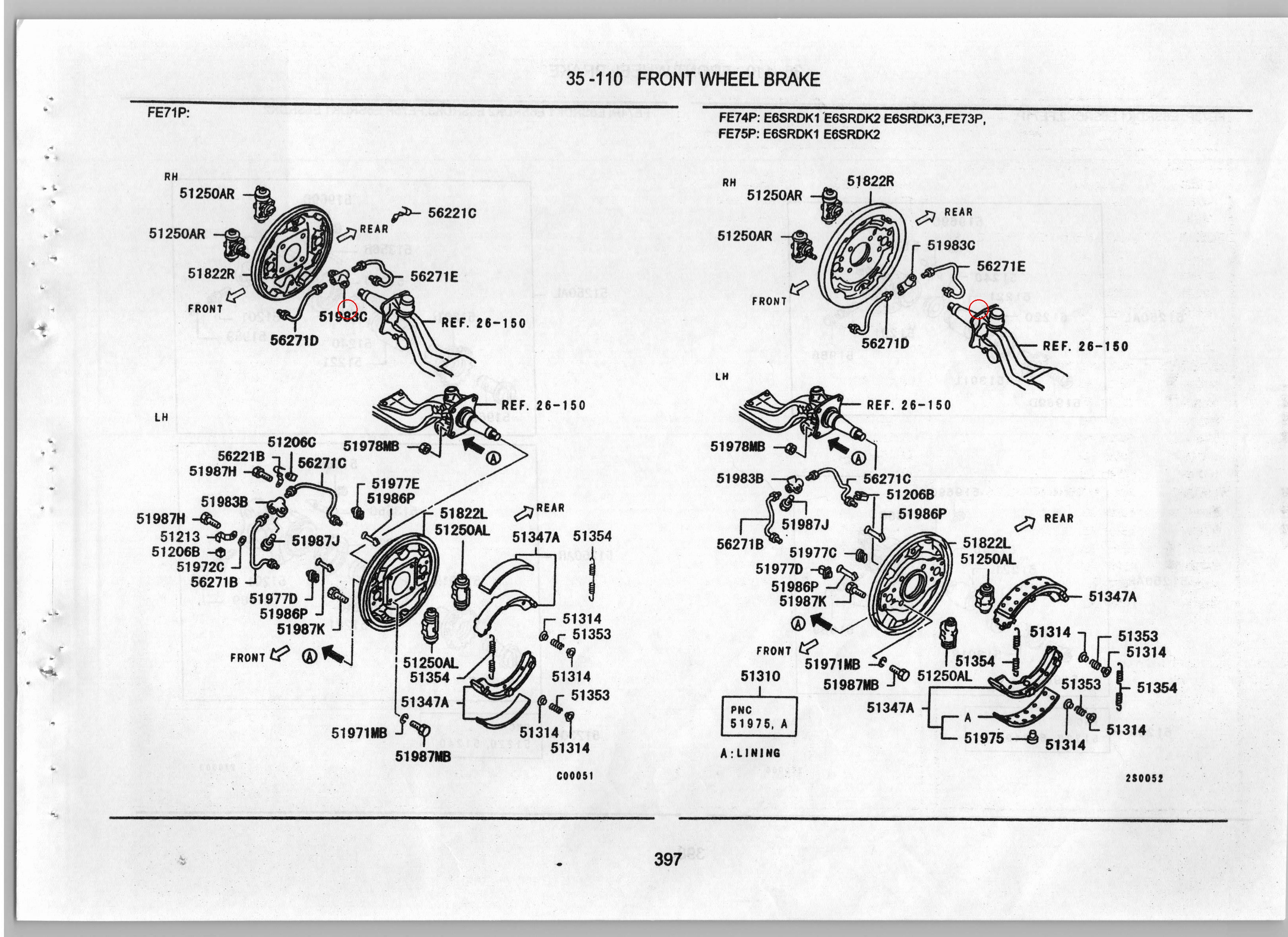 Diagram MC837626 JOINT, FR BRAKE - Mitsubishi