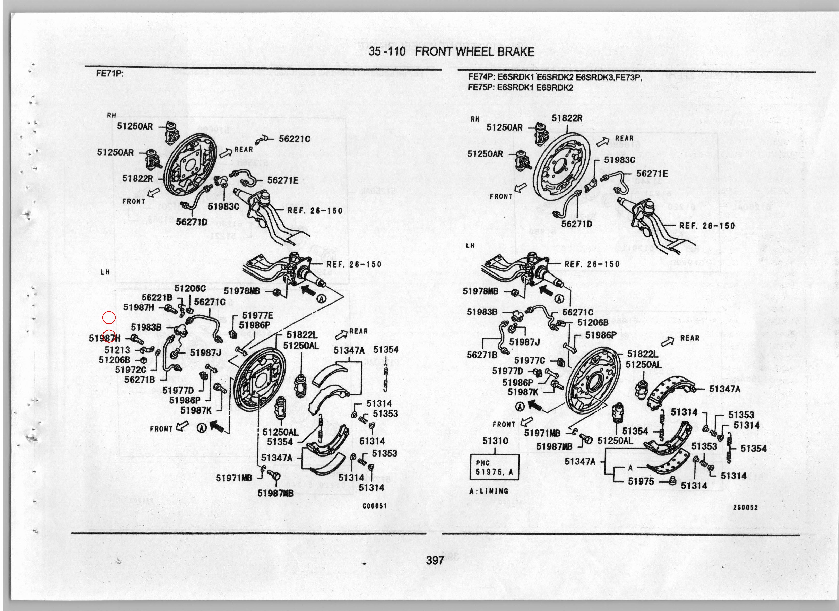 Diagram MF241279 BOLT, FR BRAKE - Mitsubishi