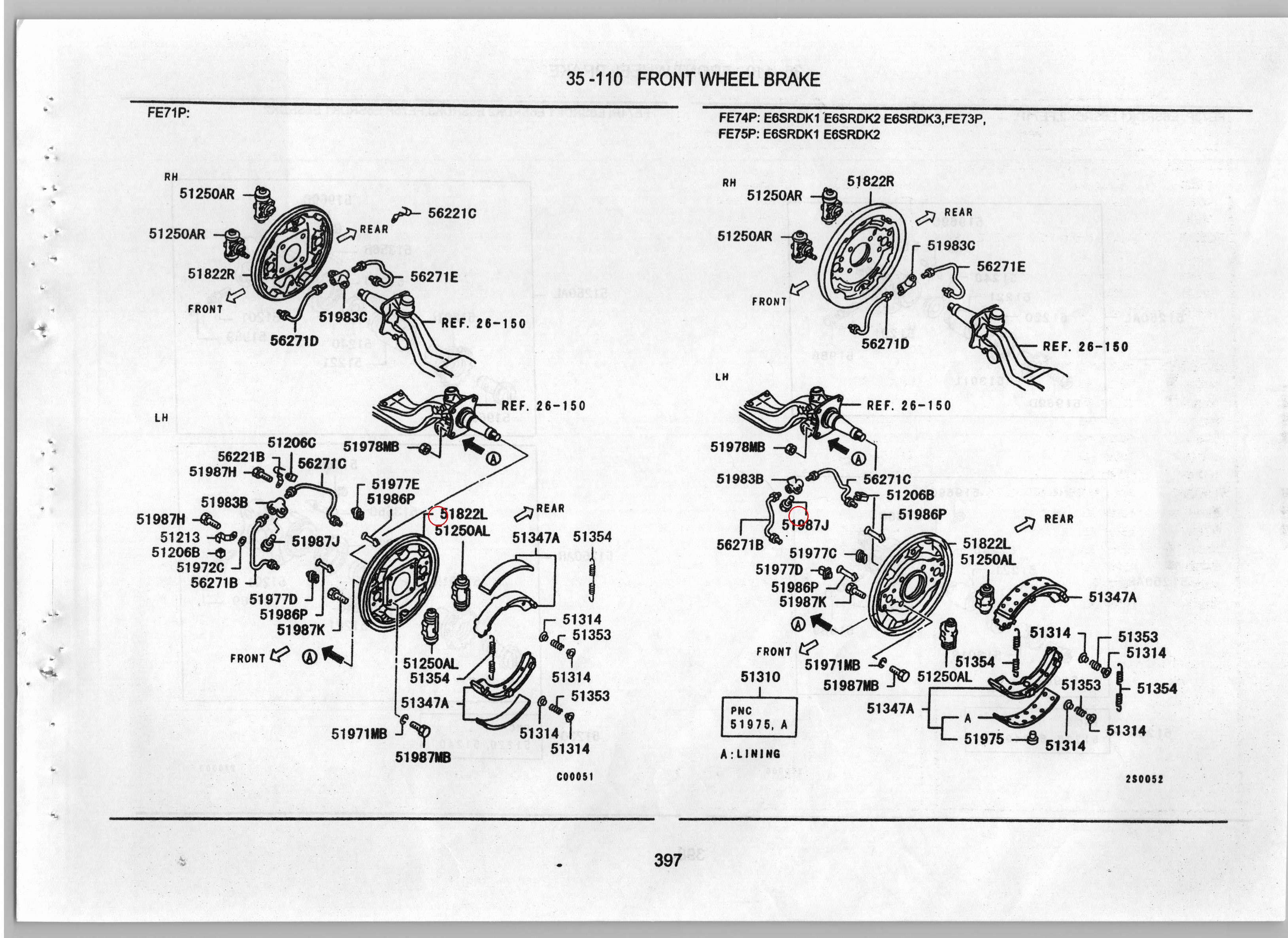 Diagram MF243652 BOLT, FR BRAKE - Mitsubishi