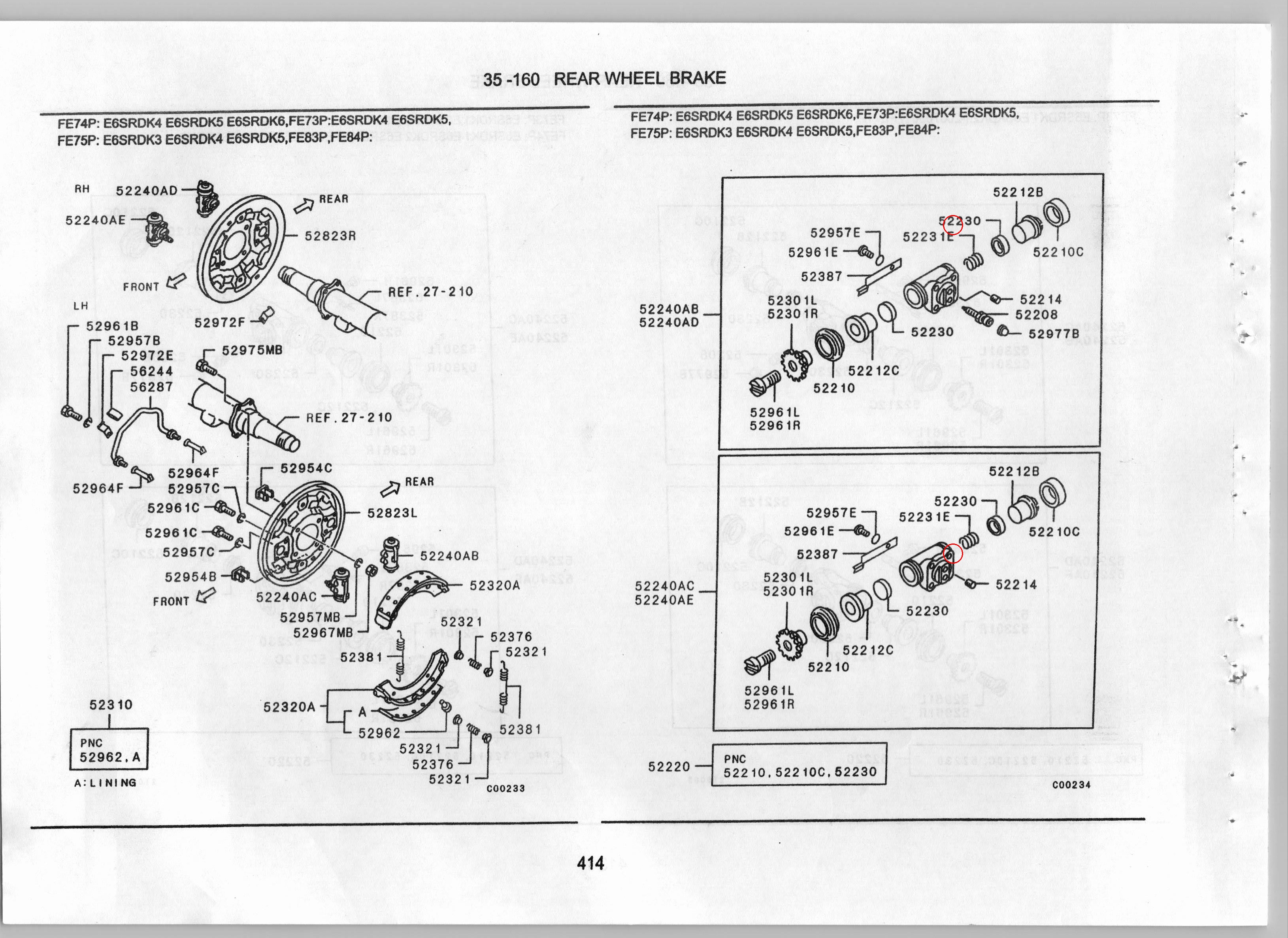 Diagram MK585609 SPRING,RR BRAKE CYLINDER PISTON - Mitsubishi