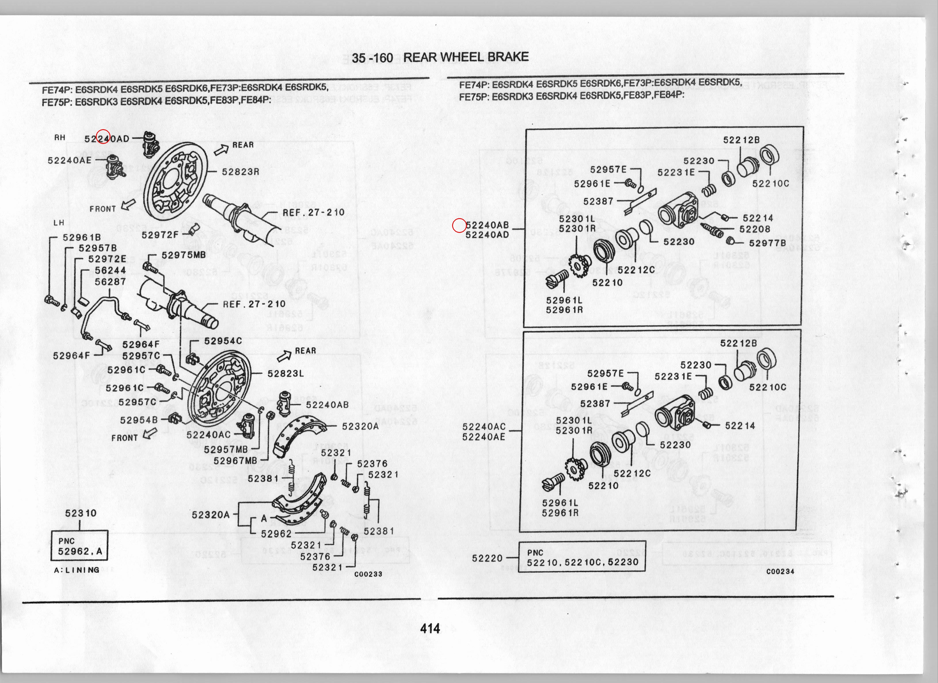 Diagram MB060581 CYLINDER ASSY, RR BRAKE - Mitsubishi
