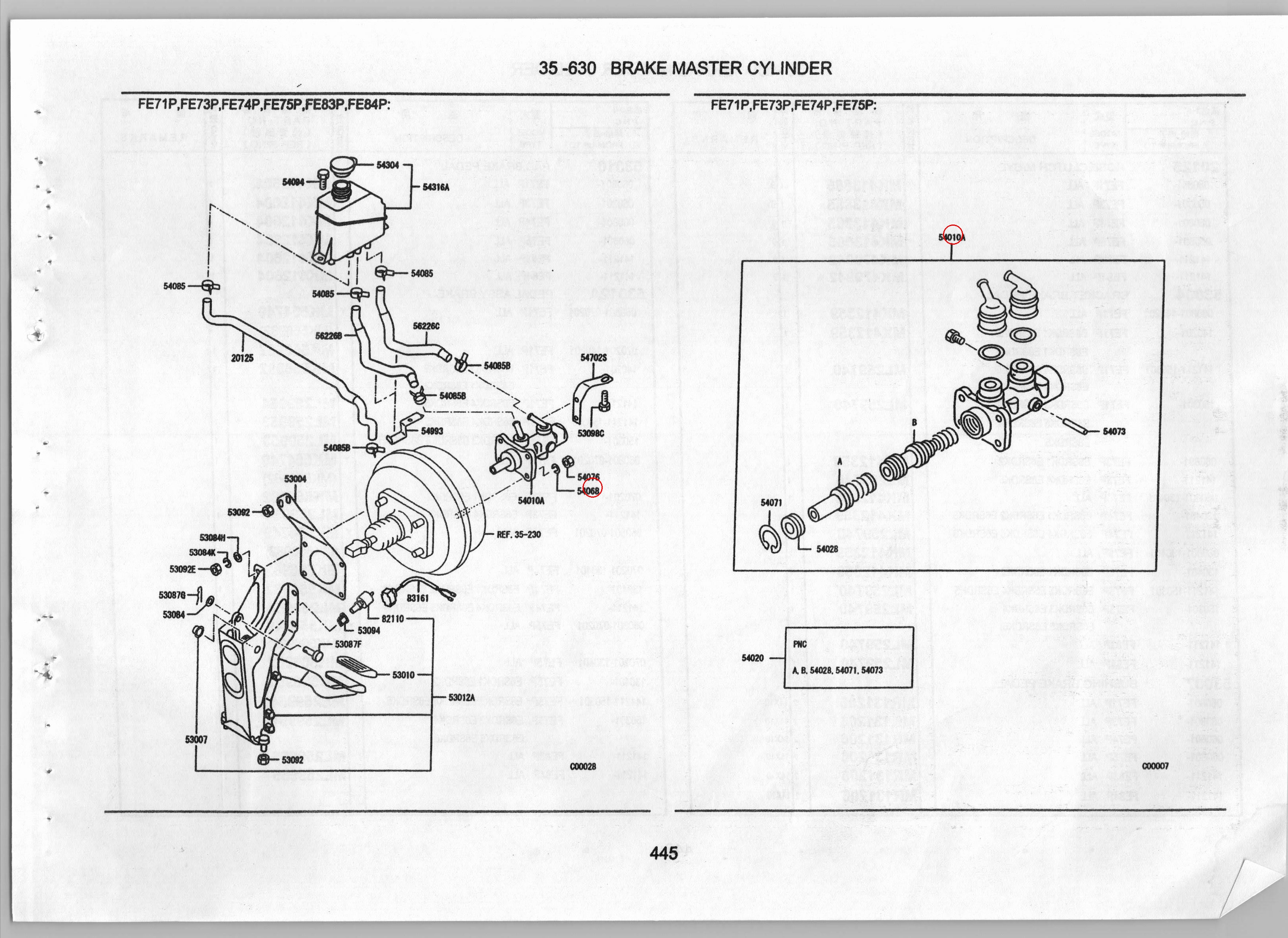Diagram MK585083 CYLINDER ASSY,BRAKE MASTER - Mitsubishi