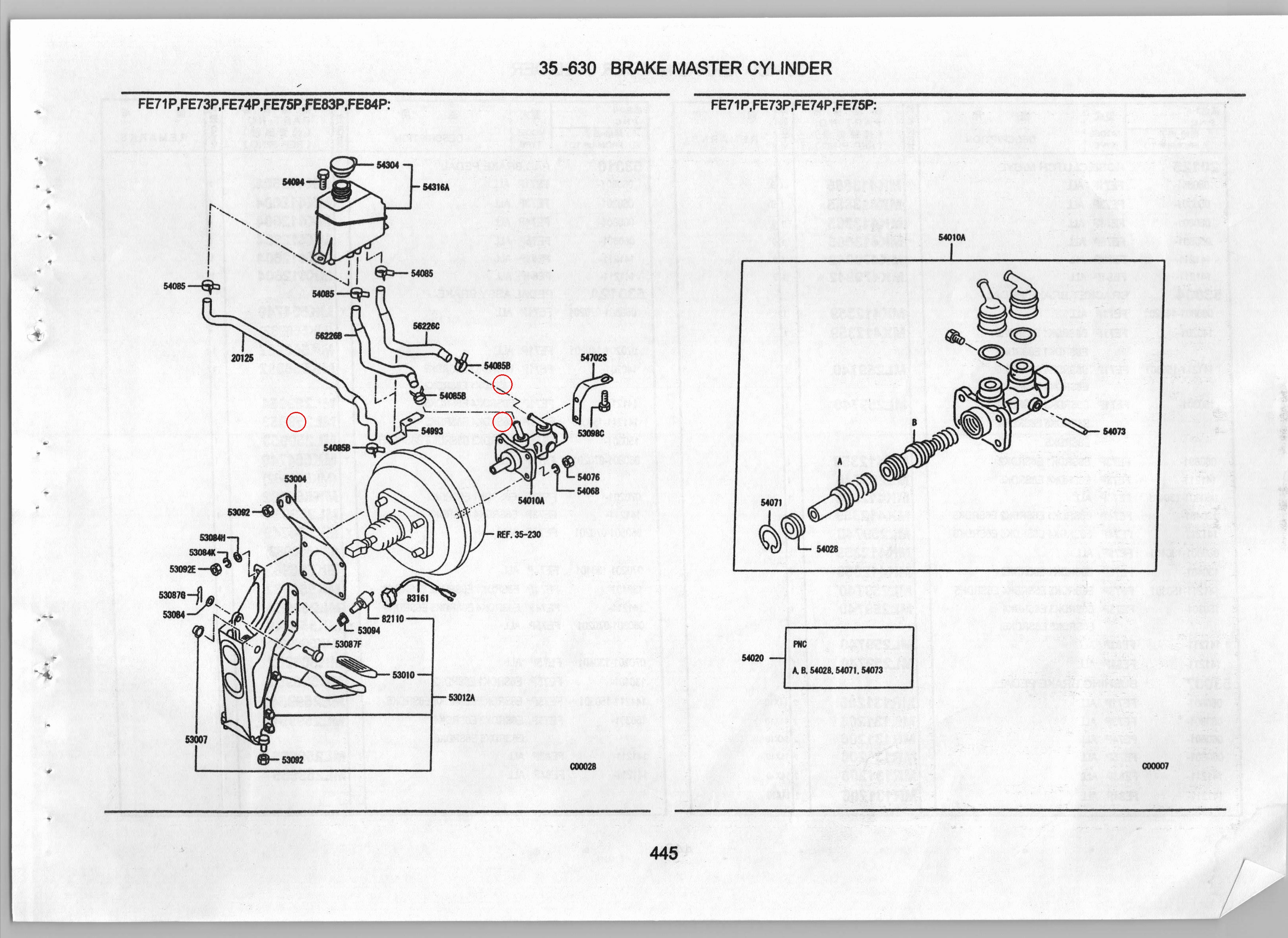 Diagram MC125370 CLIP,BRAKE M/CYL - Mitsubishi