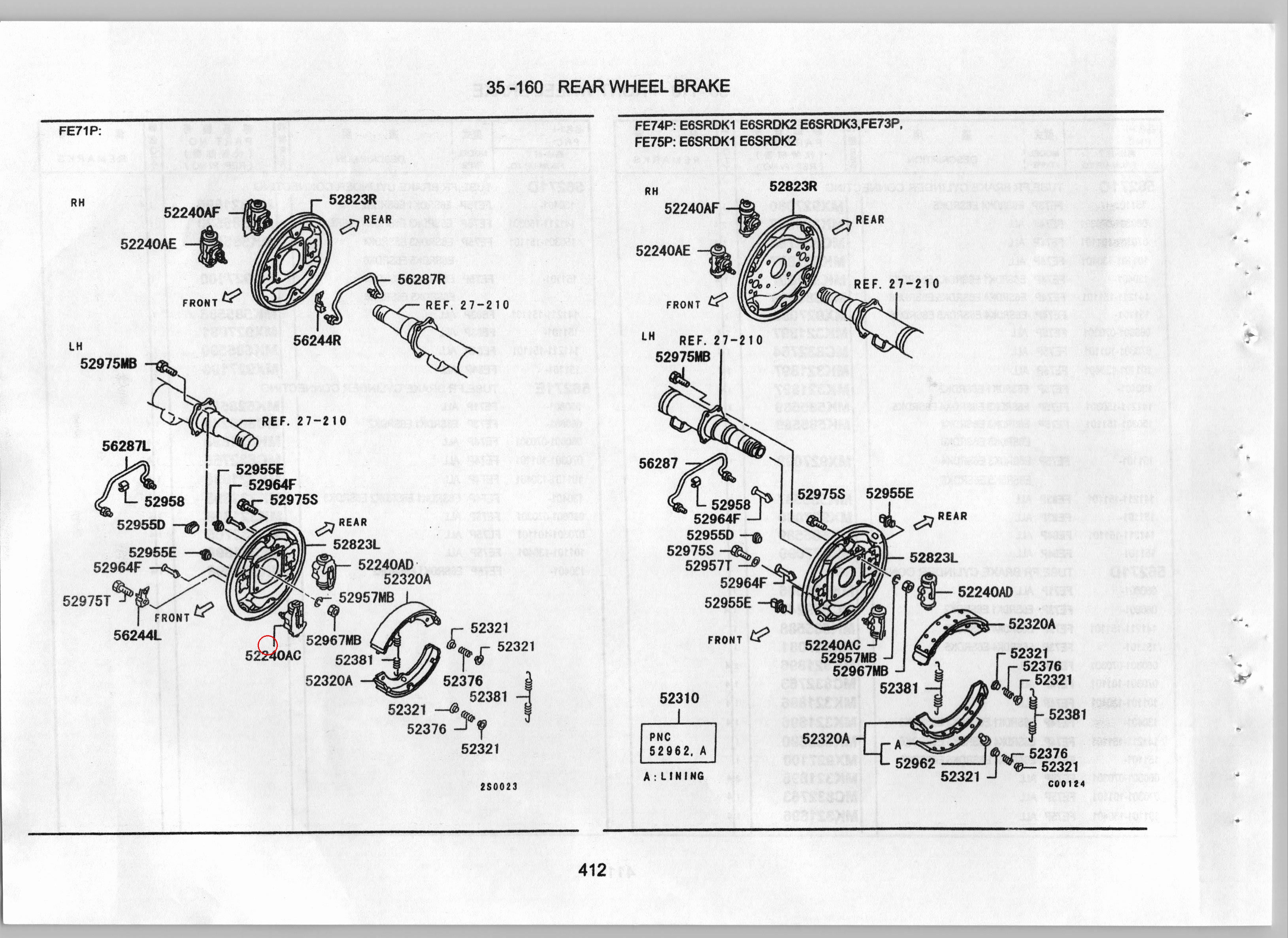 Diagram MB060335 PROTECTOR, RR BRAKE CYLINDER,LH - Mitsubishi