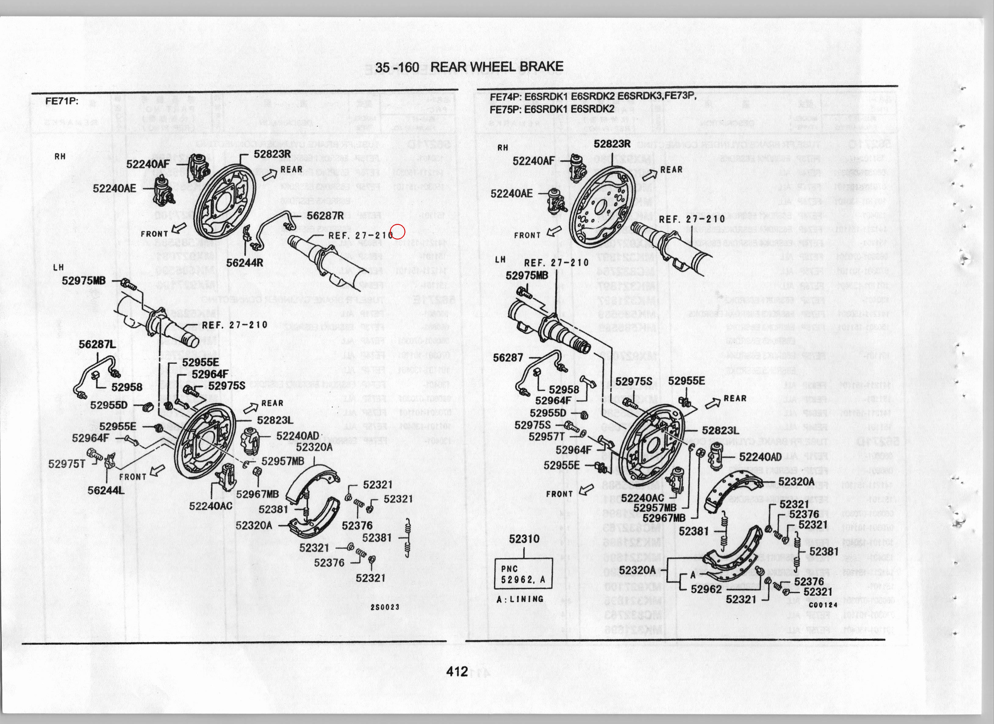 Diagram MC895201 TUBE, RR BRAKE CYLINDER CONNECTING,RH - Mitsubishi