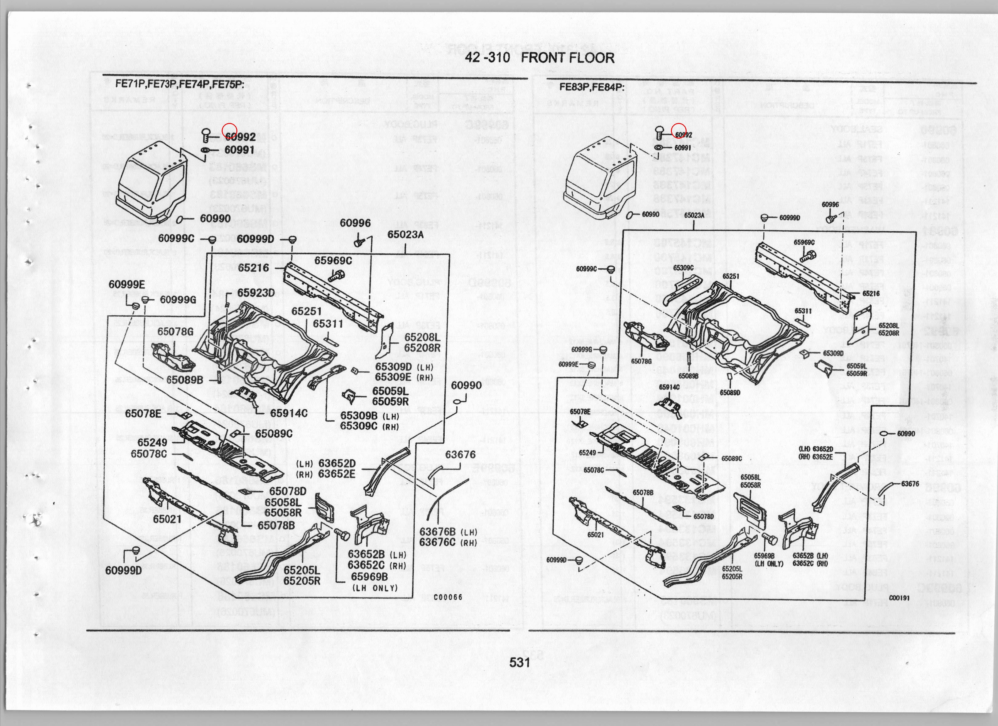 Diagram MH001049 SCREW,BODY - Mitsubishi