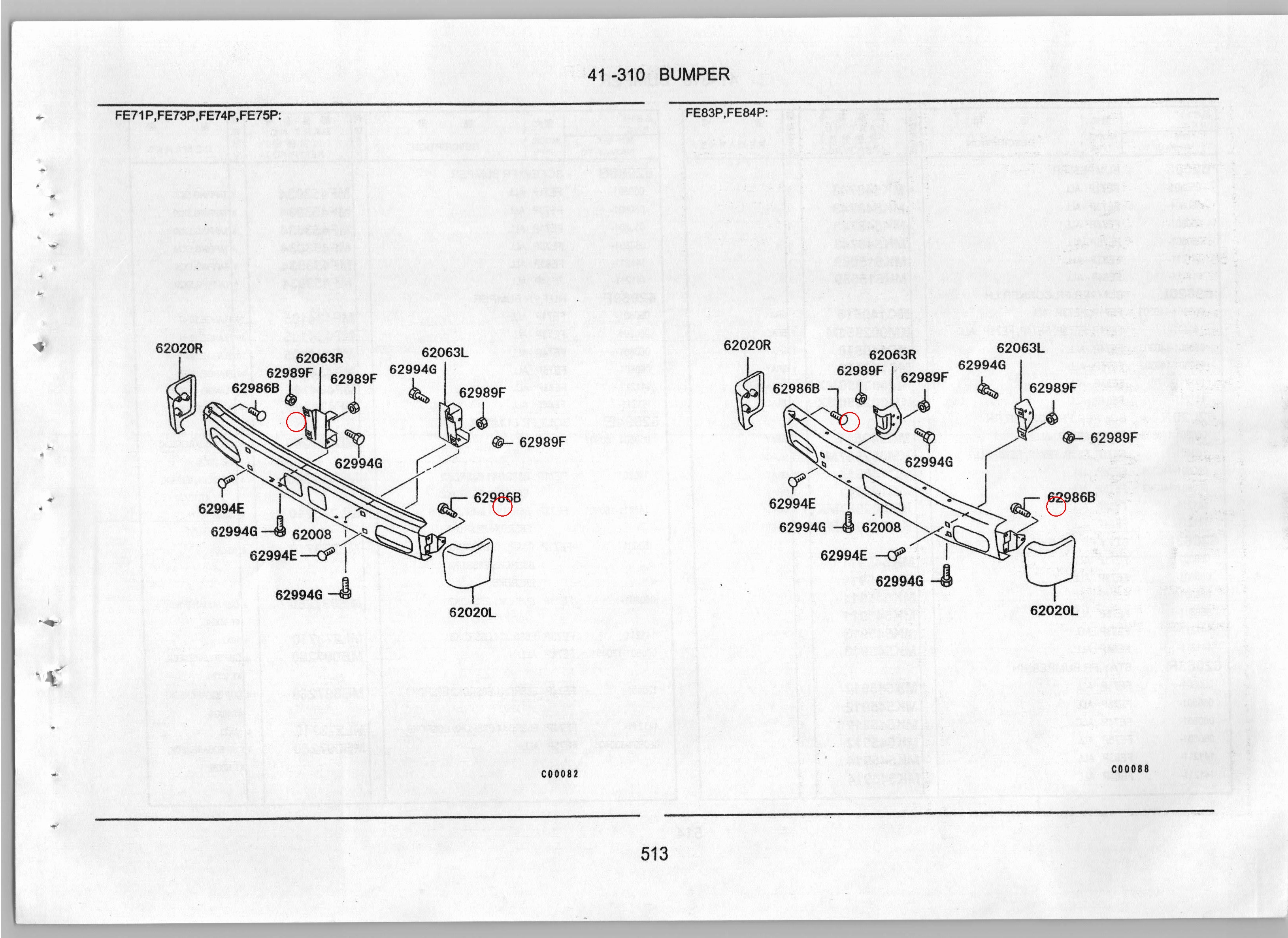 Diagram MF453034 SCREW,FR BUMPER - Mitsubishi