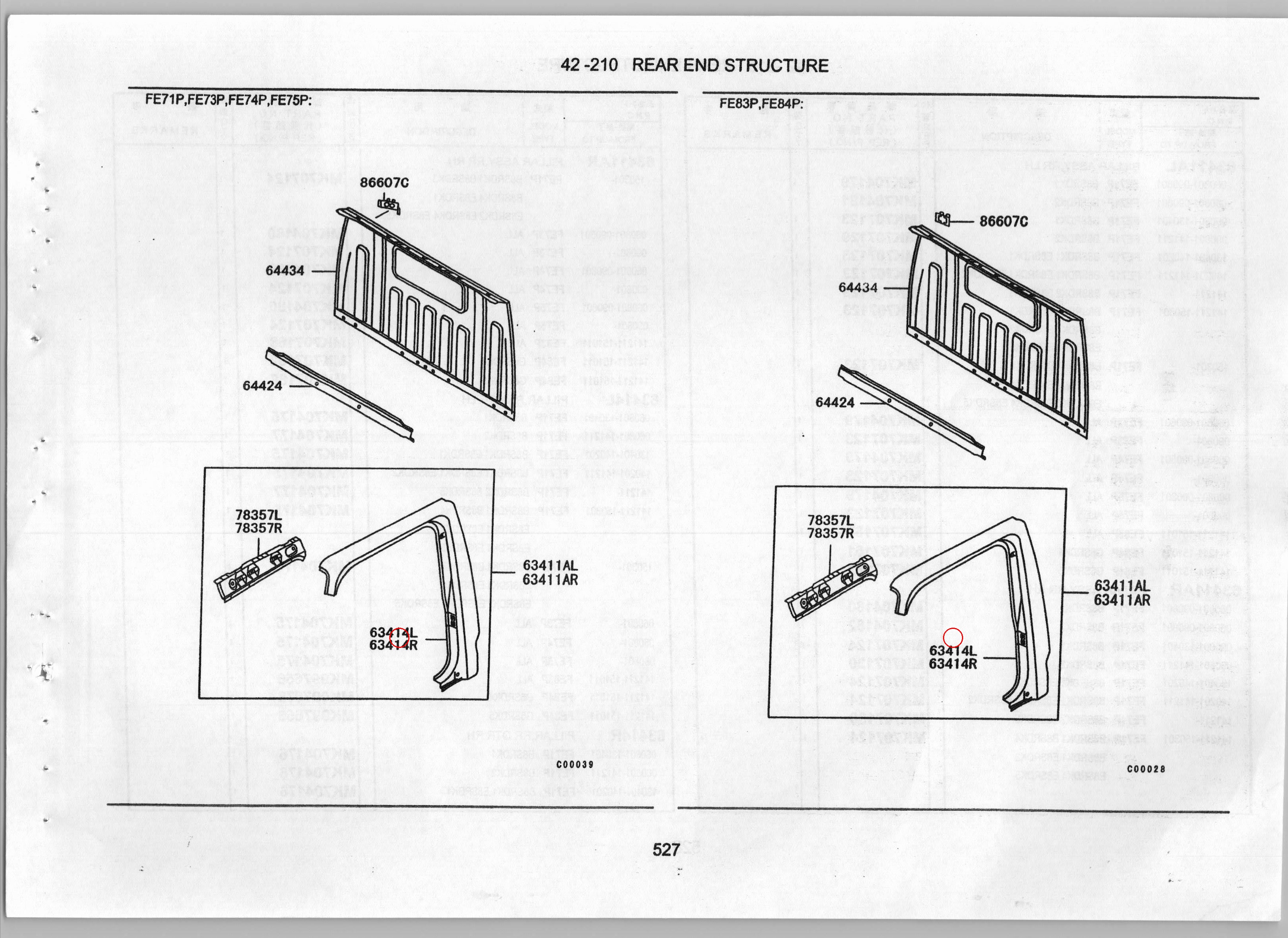 Diagram MK997078 PILLAR, RR OTR LH - Mitsubishi