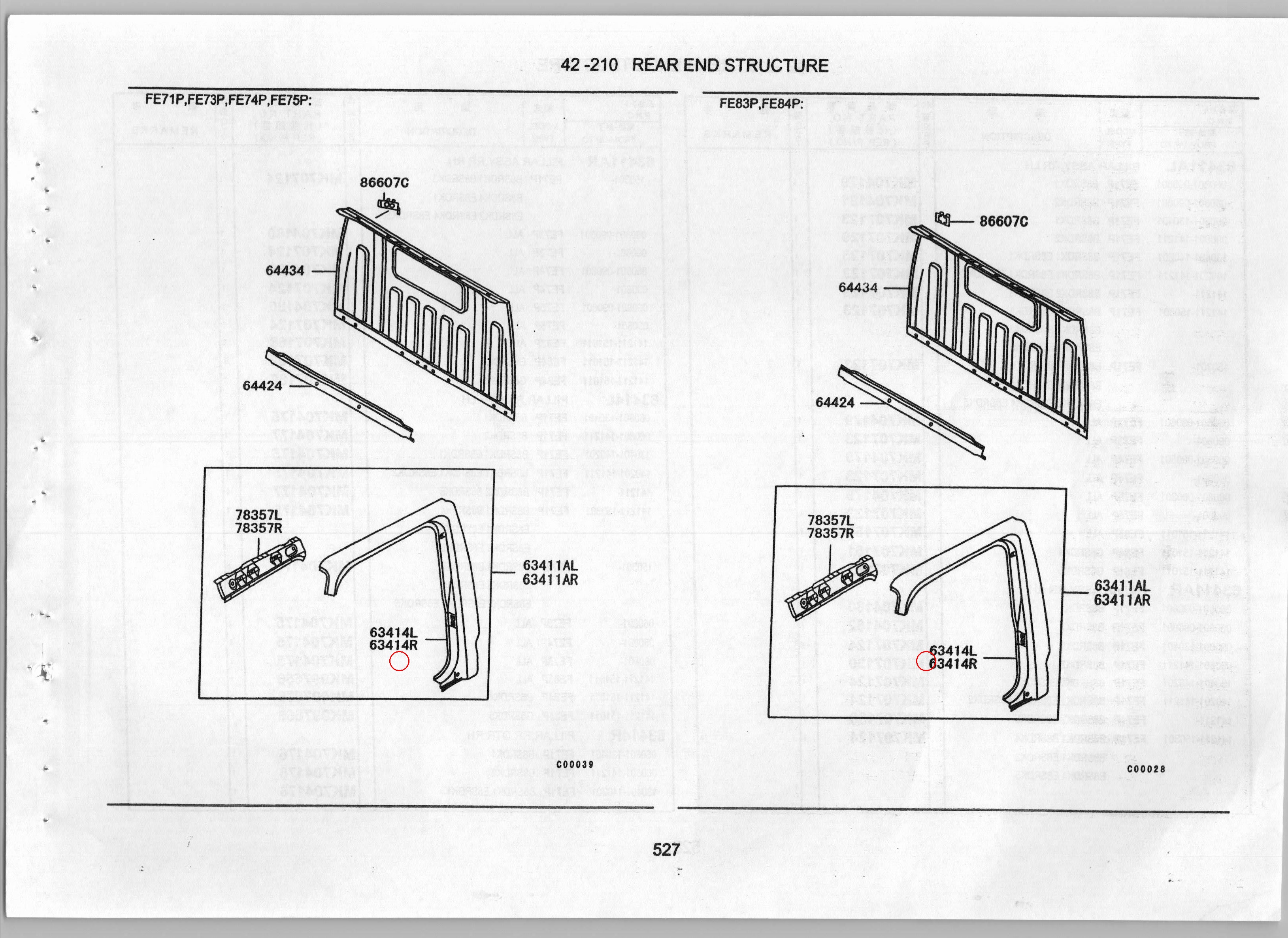 Diagram MK704178 PILLAR, RR OTR RH - Mitsubishi