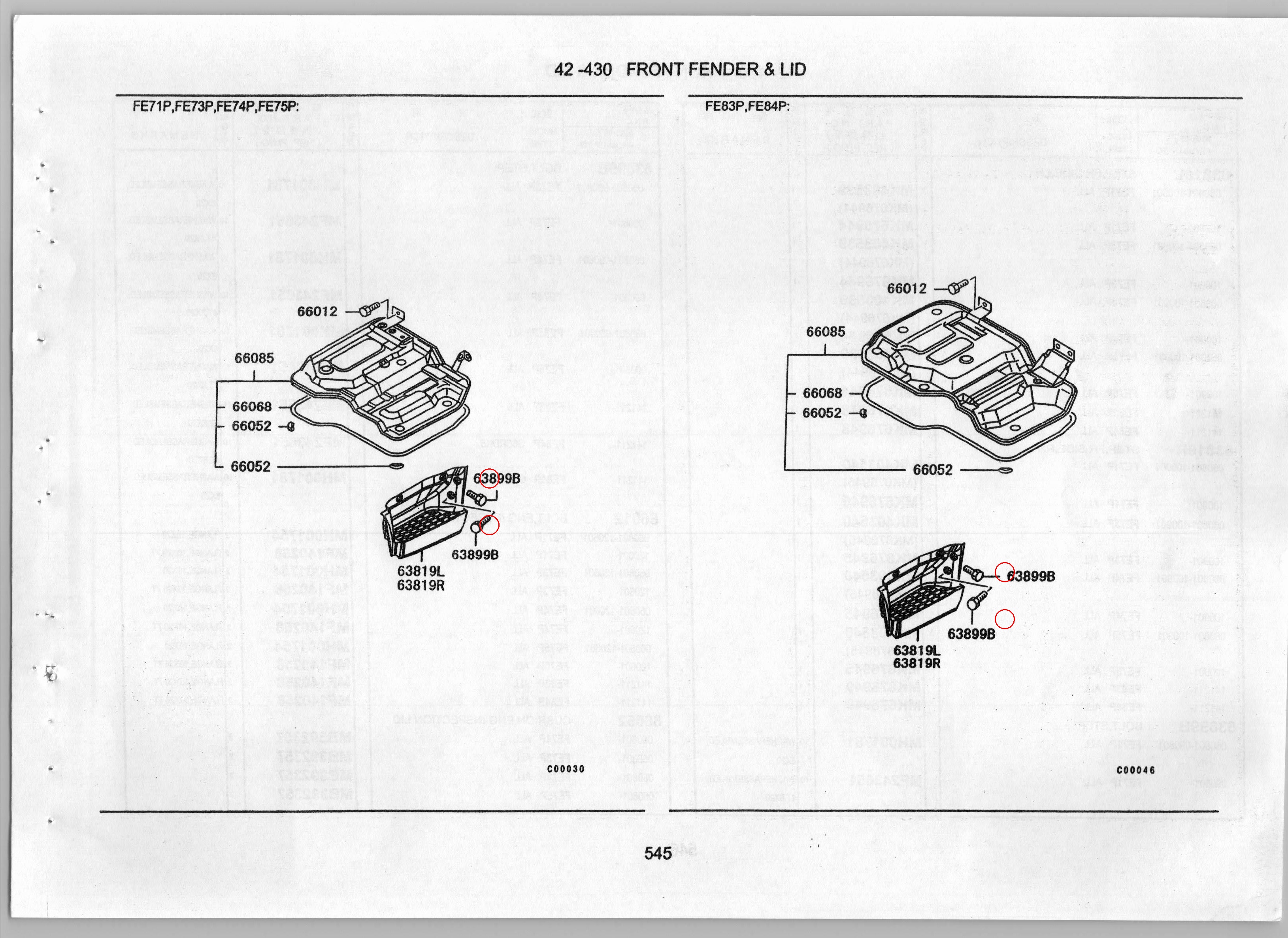 Diagram MH001781 BOLT,STEP - Mitsubishi