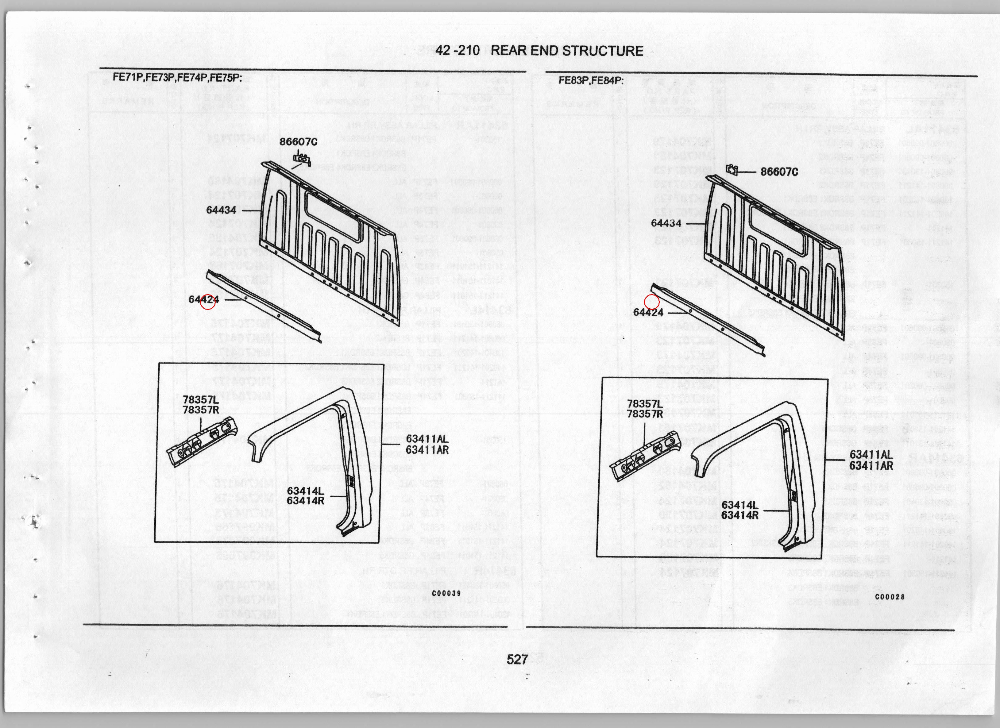 Diagram MK997184 REINFORCEMENT,RR END PANEL - Mitsubishi