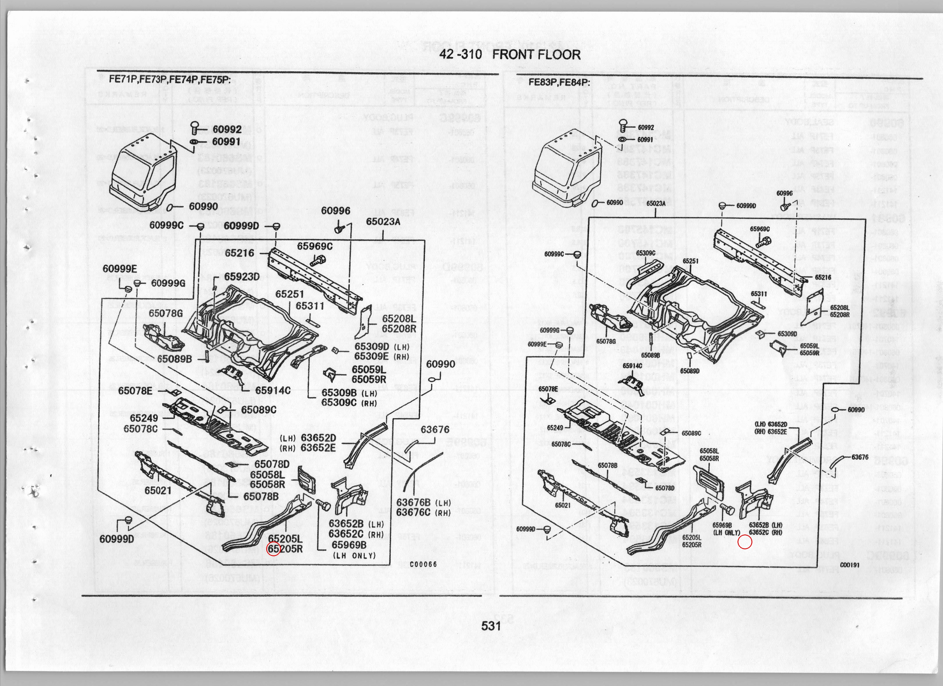 Diagram MK707613 PANEL, FR FLOOR FR SHIELD,LH - Mitsubishi