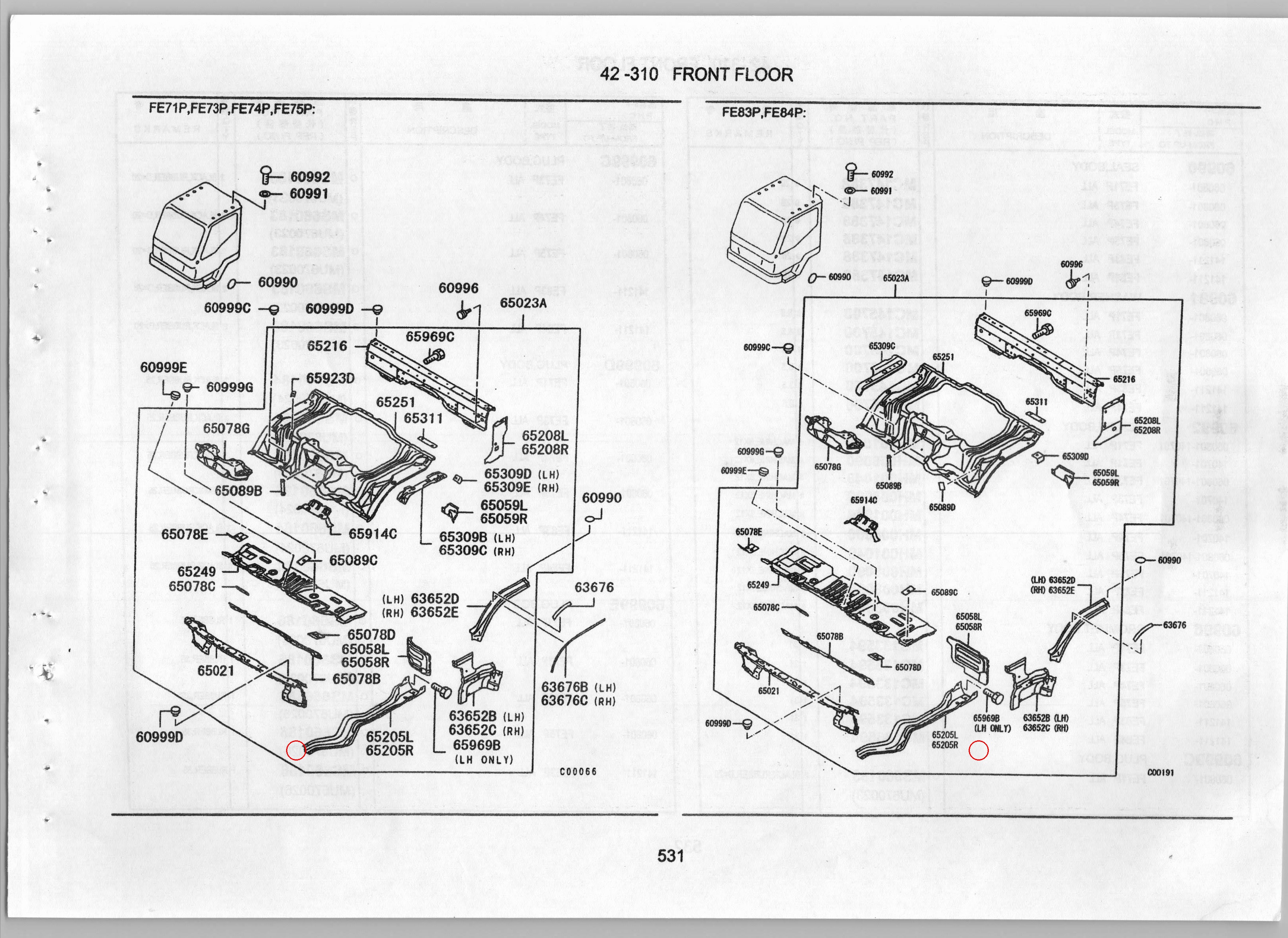 Diagram MK402053 REINFORCEMENT, FR FLOOR - Mitsubishi