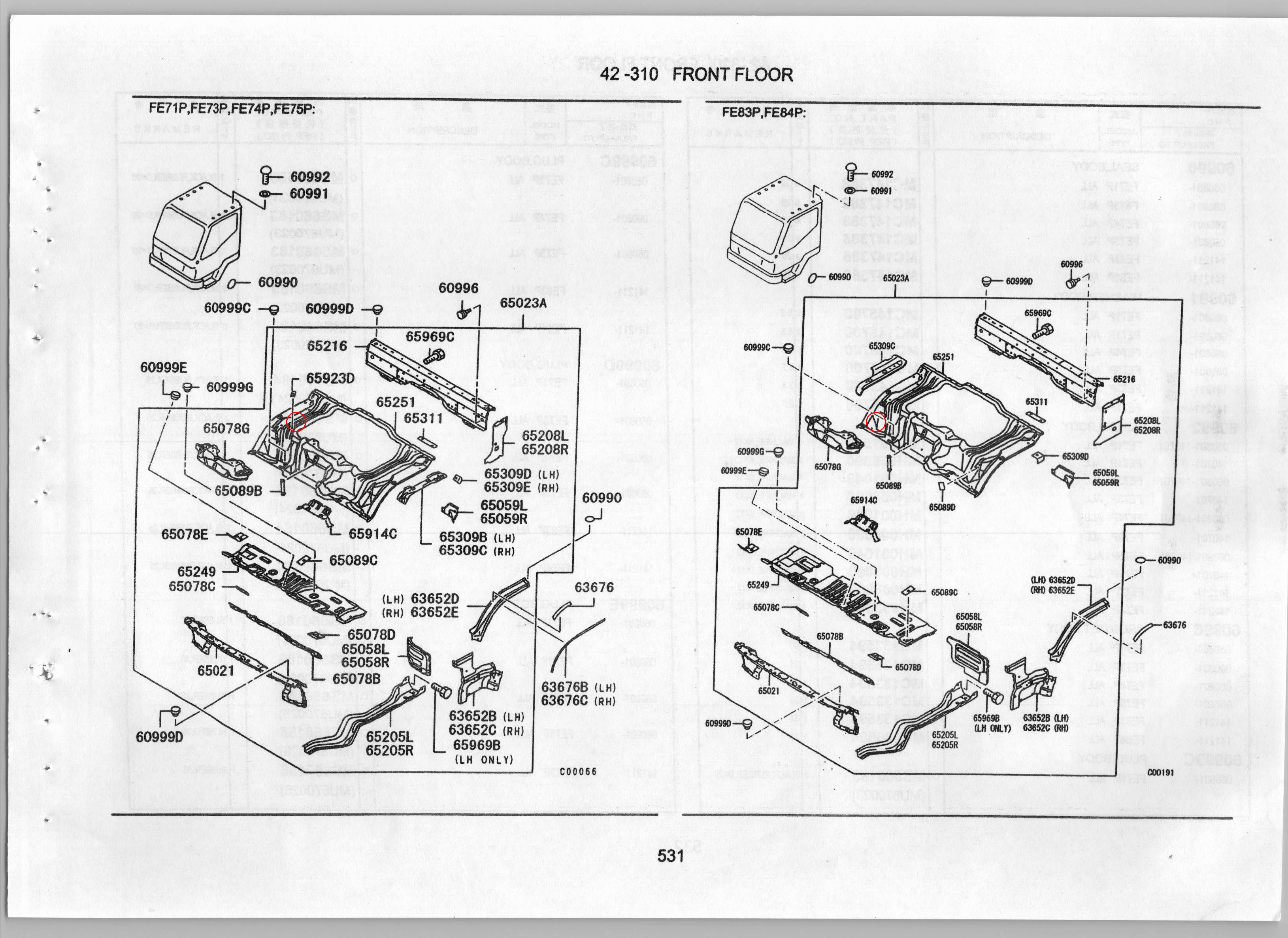Diagram MK403125 PLATE, FR FLOOR - Mitsubishi