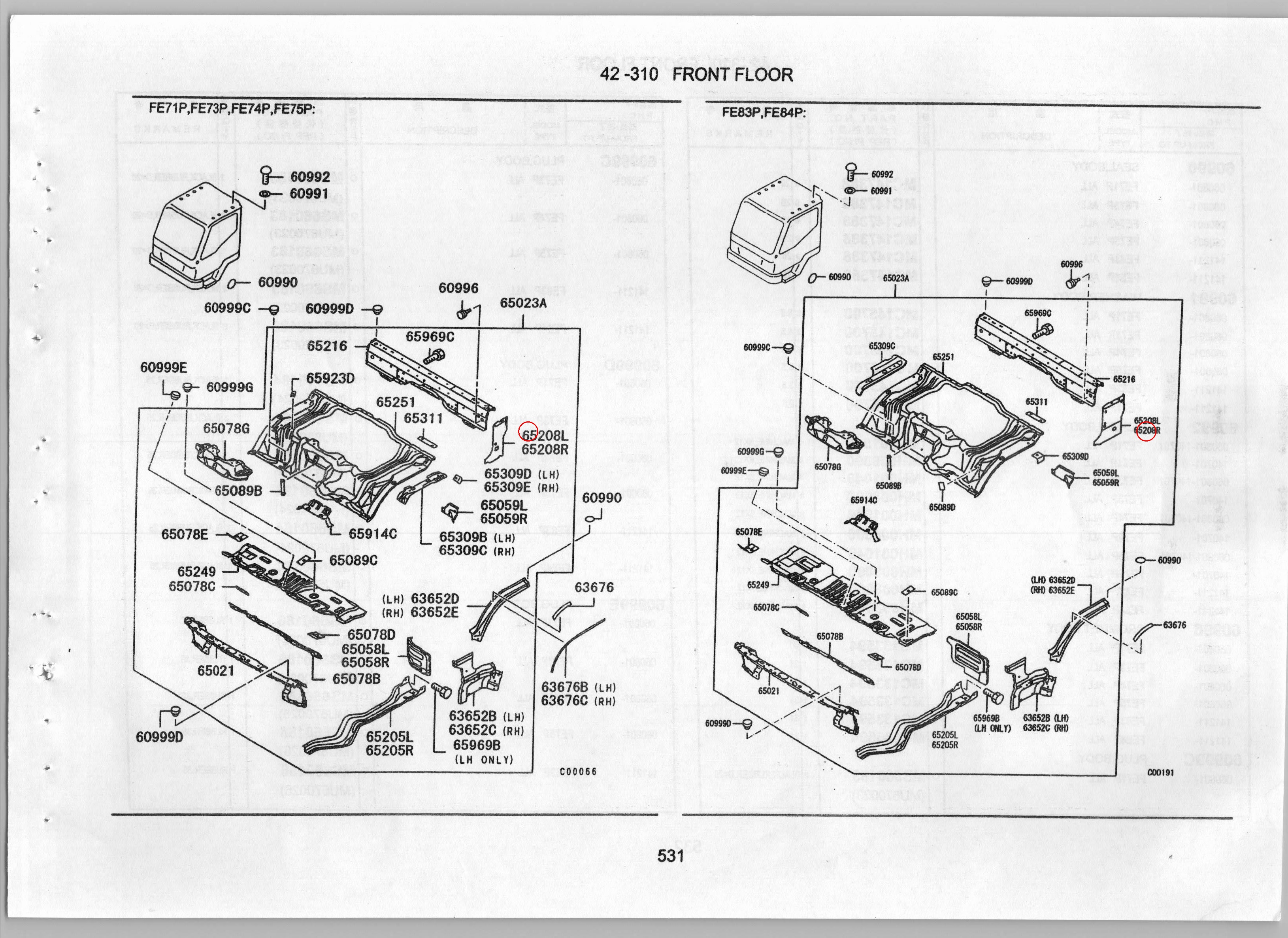 Diagram MK997135 PLATE,FR FLOOR RR END,RH - Mitsubishi