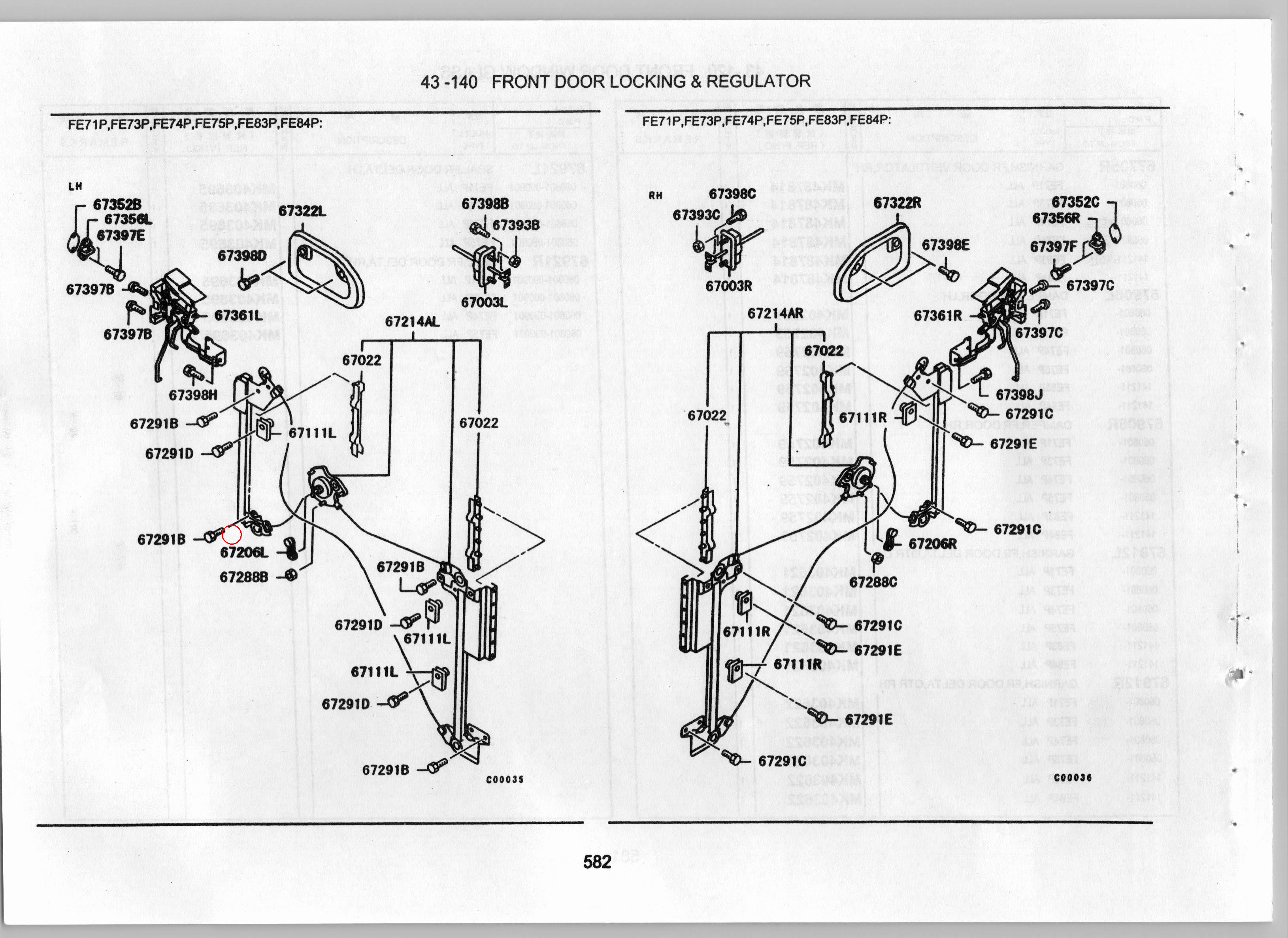 Diagram MK485160 HANDLE,FR DOOR WINDOW REGULATOR,LH - Mitsubishi
