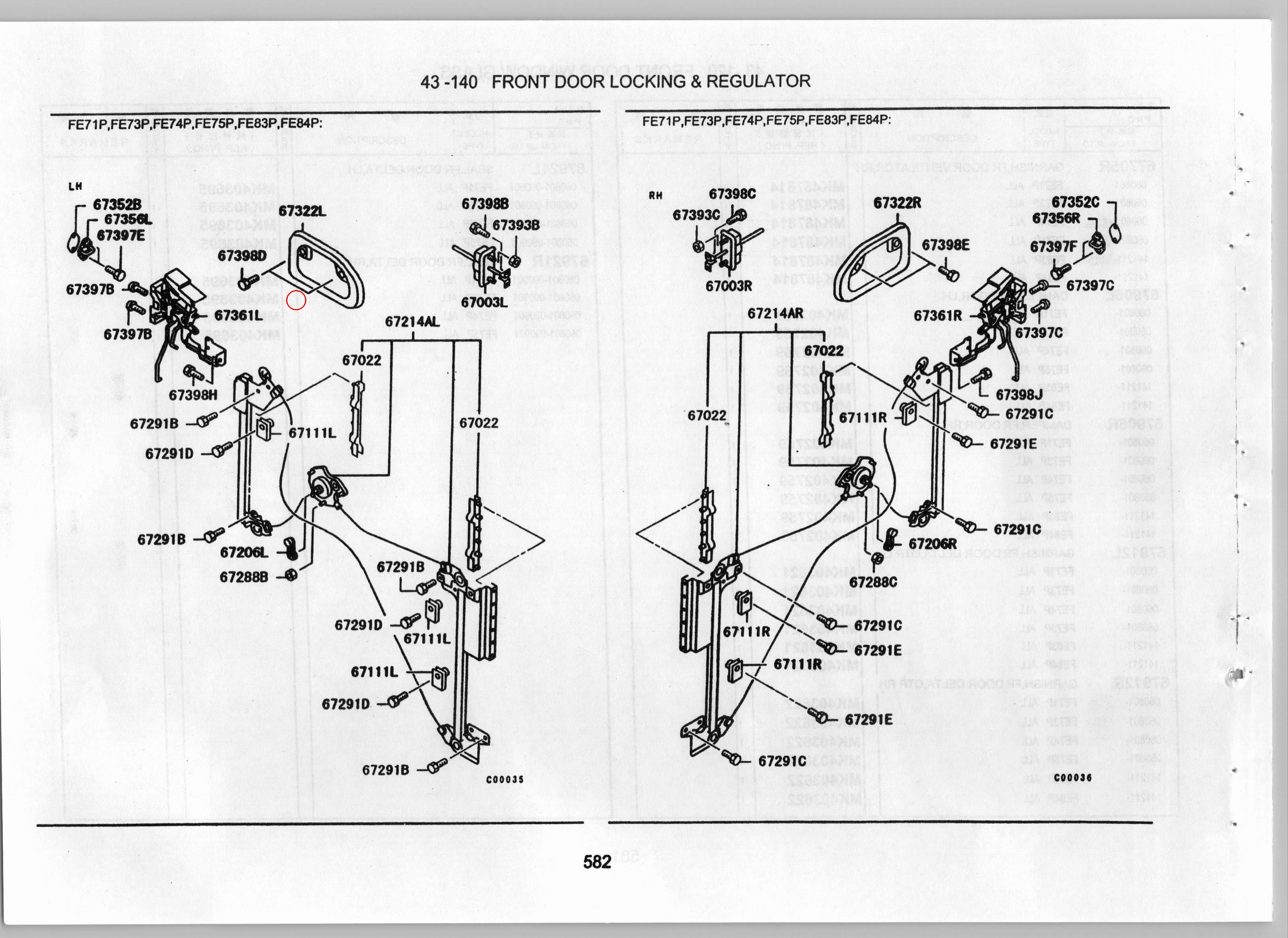 Diagram MK434981 LATCH,FR DOOR,LH - Mitsubishi