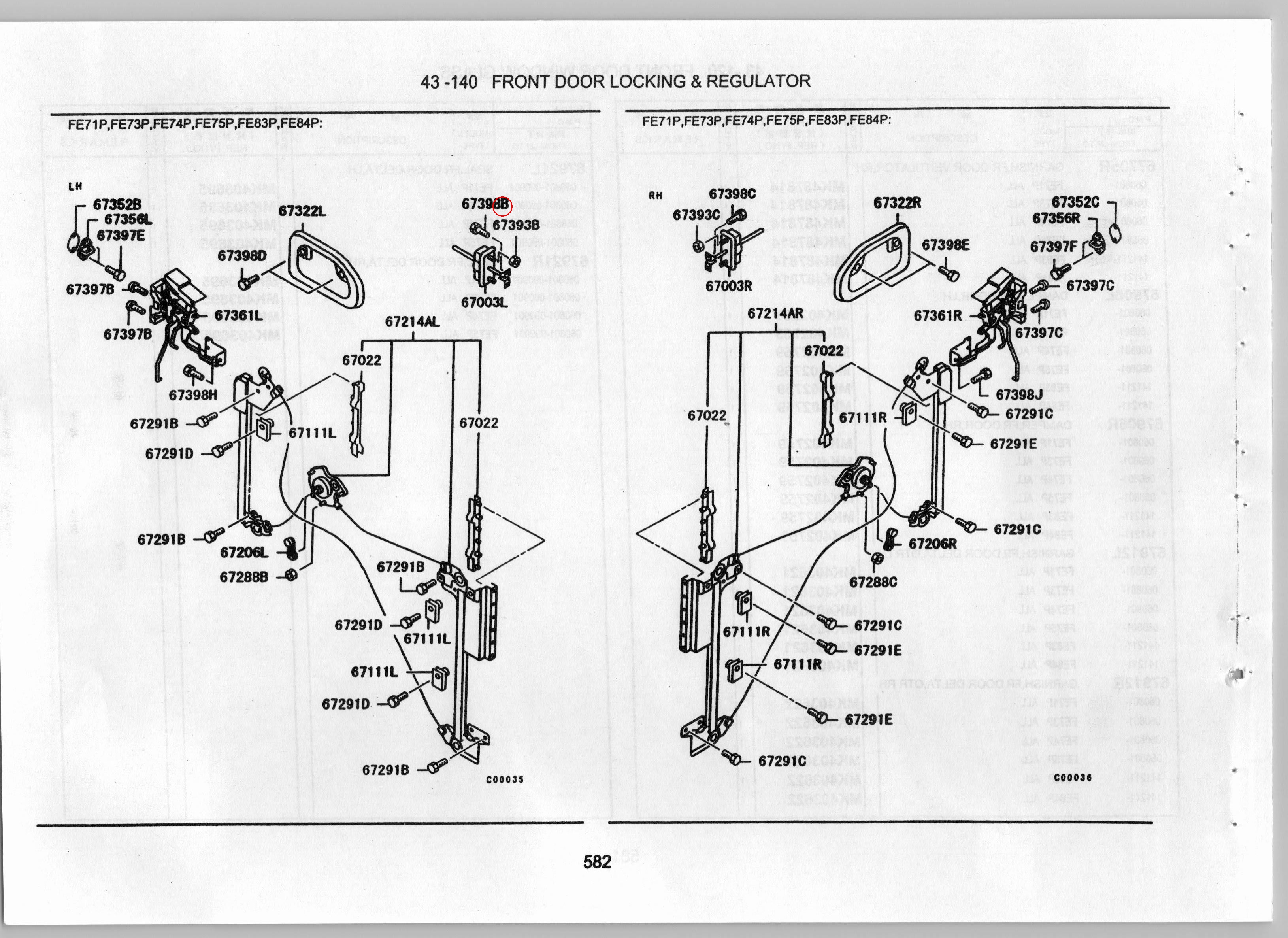 Diagram MS440522 NUT,FR DOOR LOCKING - Mitsubishi