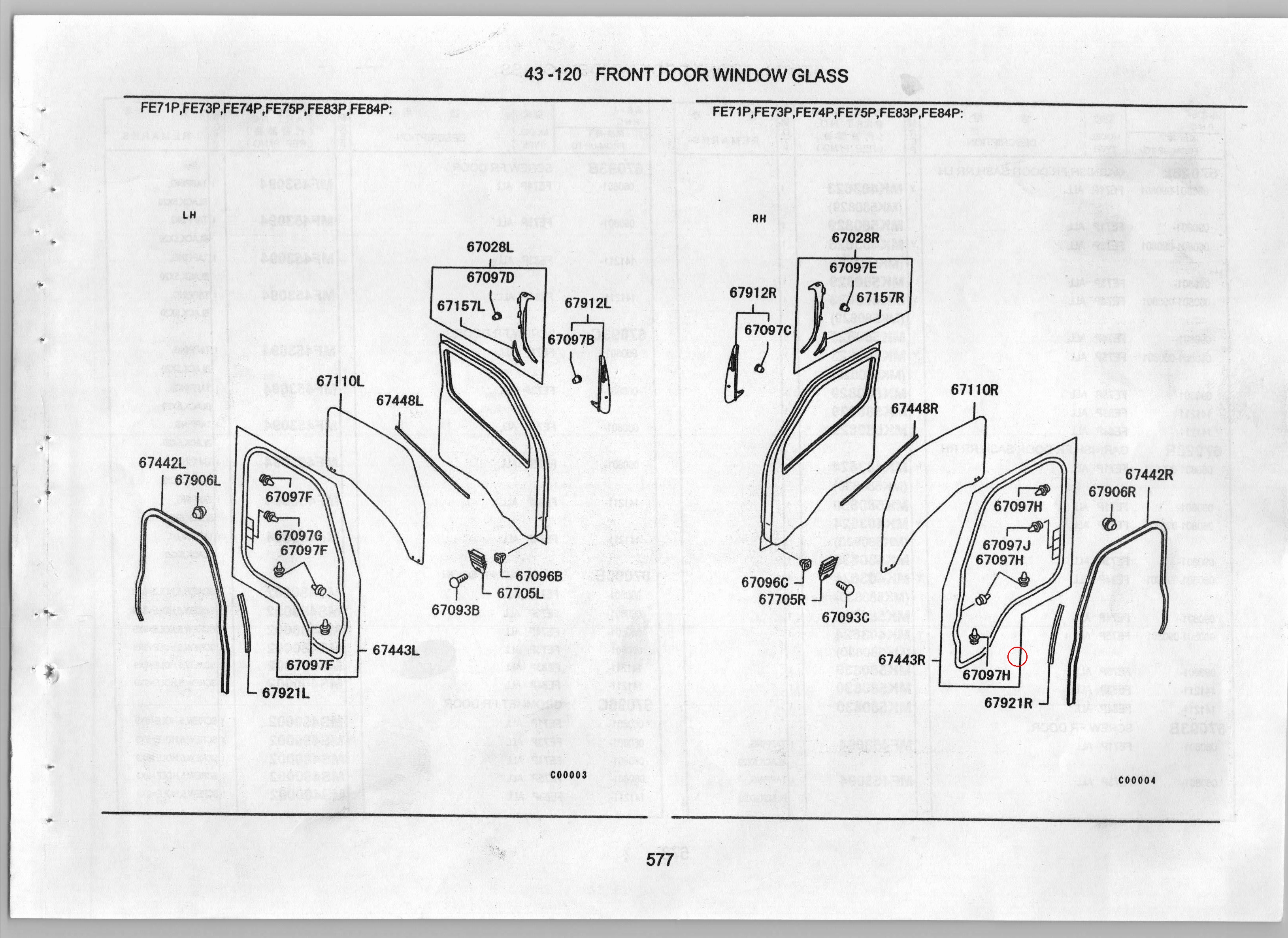 Diagram MX917491 WEATHERSTRIP, FR DOOR OPENING, OTR RH - Mitsubishi