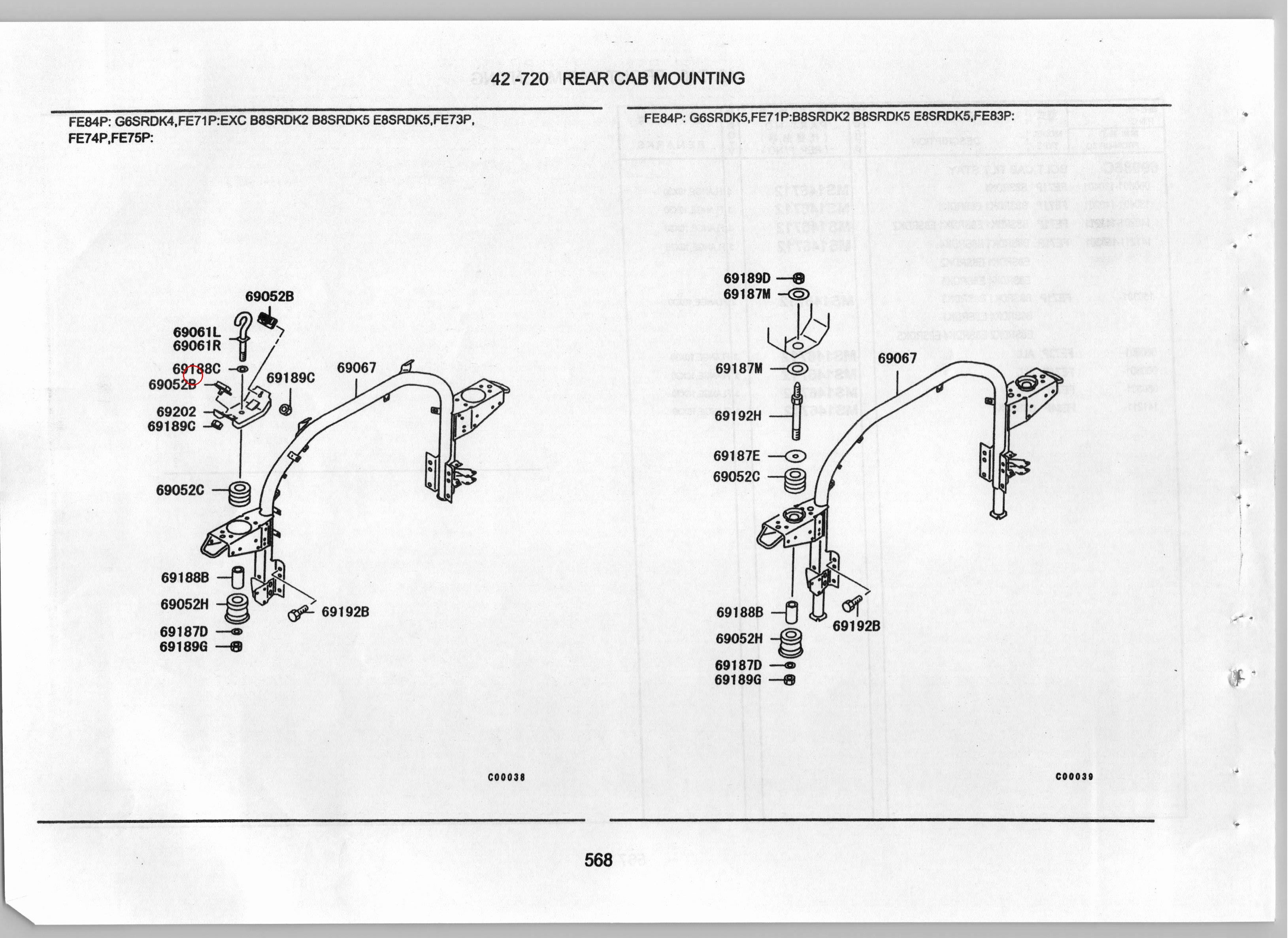 Diagram MB395243 SPACER, CAB RR MOUNTING - Mitsubishi