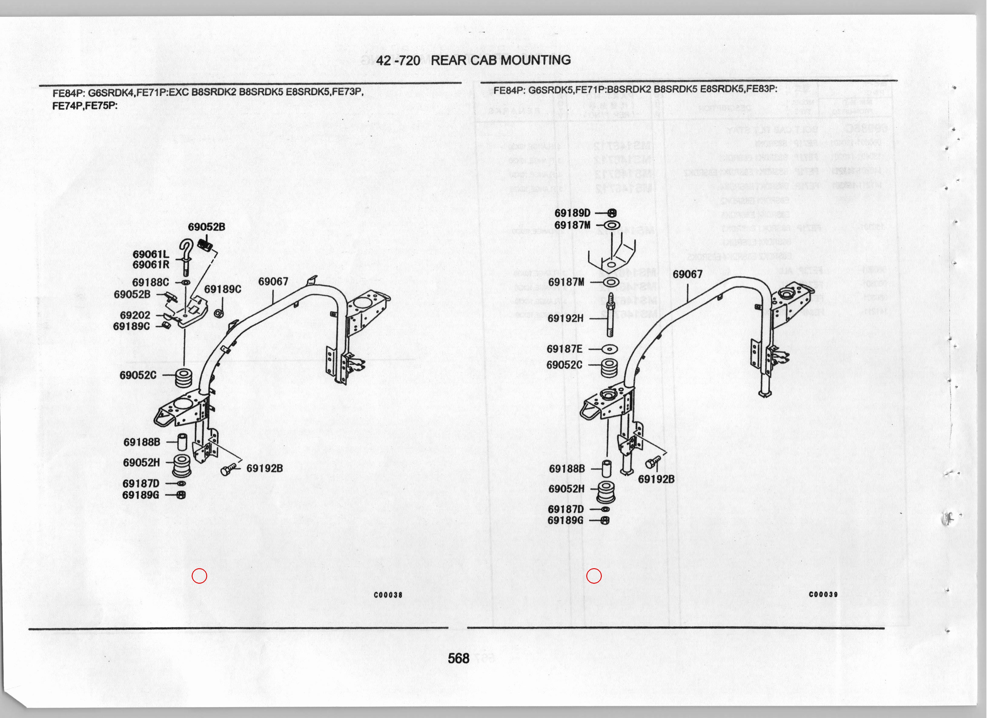 Diagram MF445008 NUT,CAB RR MOUNTING - Mitsubishi
