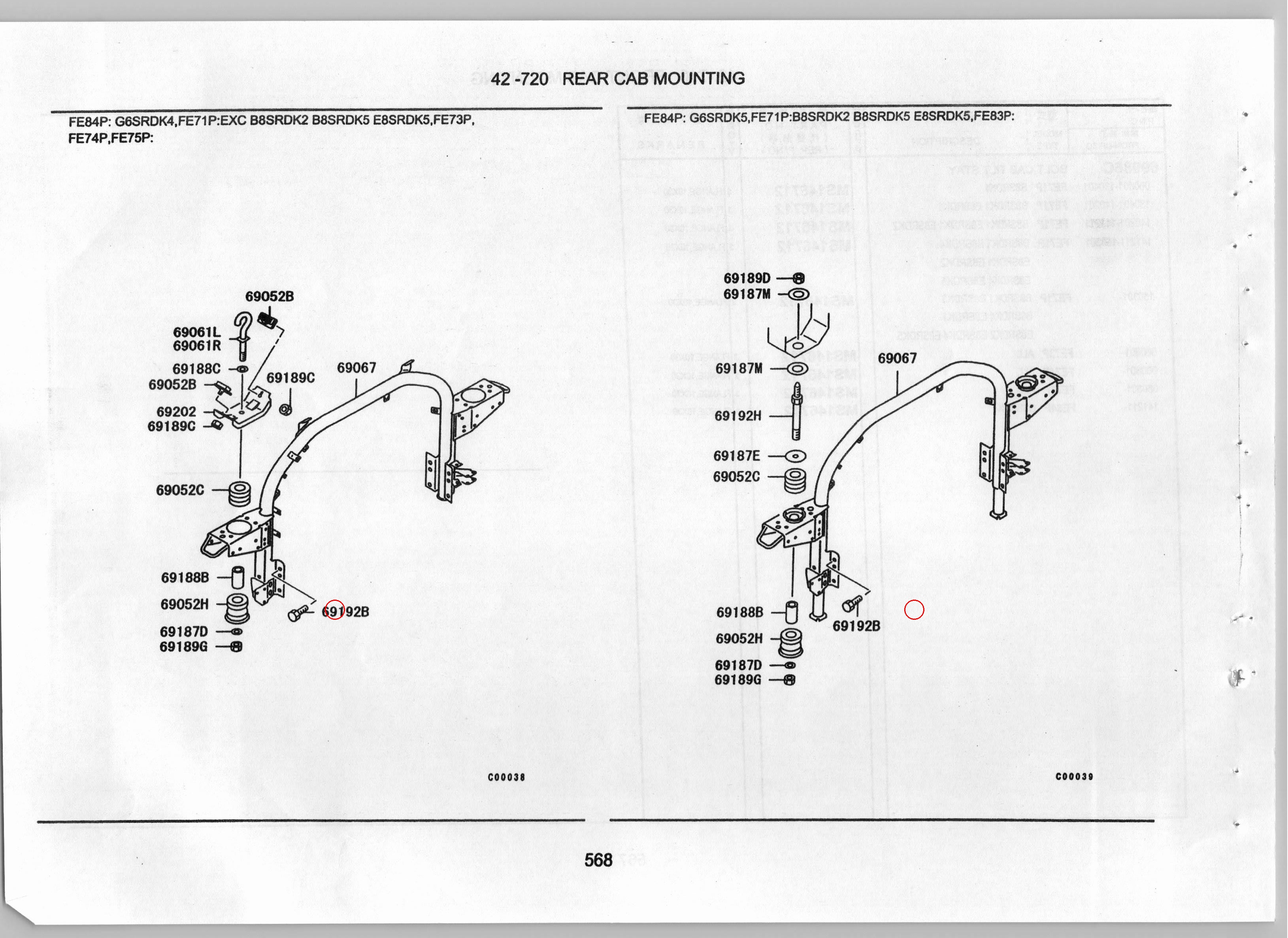 Diagram MK479611 BOLT,CAB RR MOUNTING - Mitsubishi