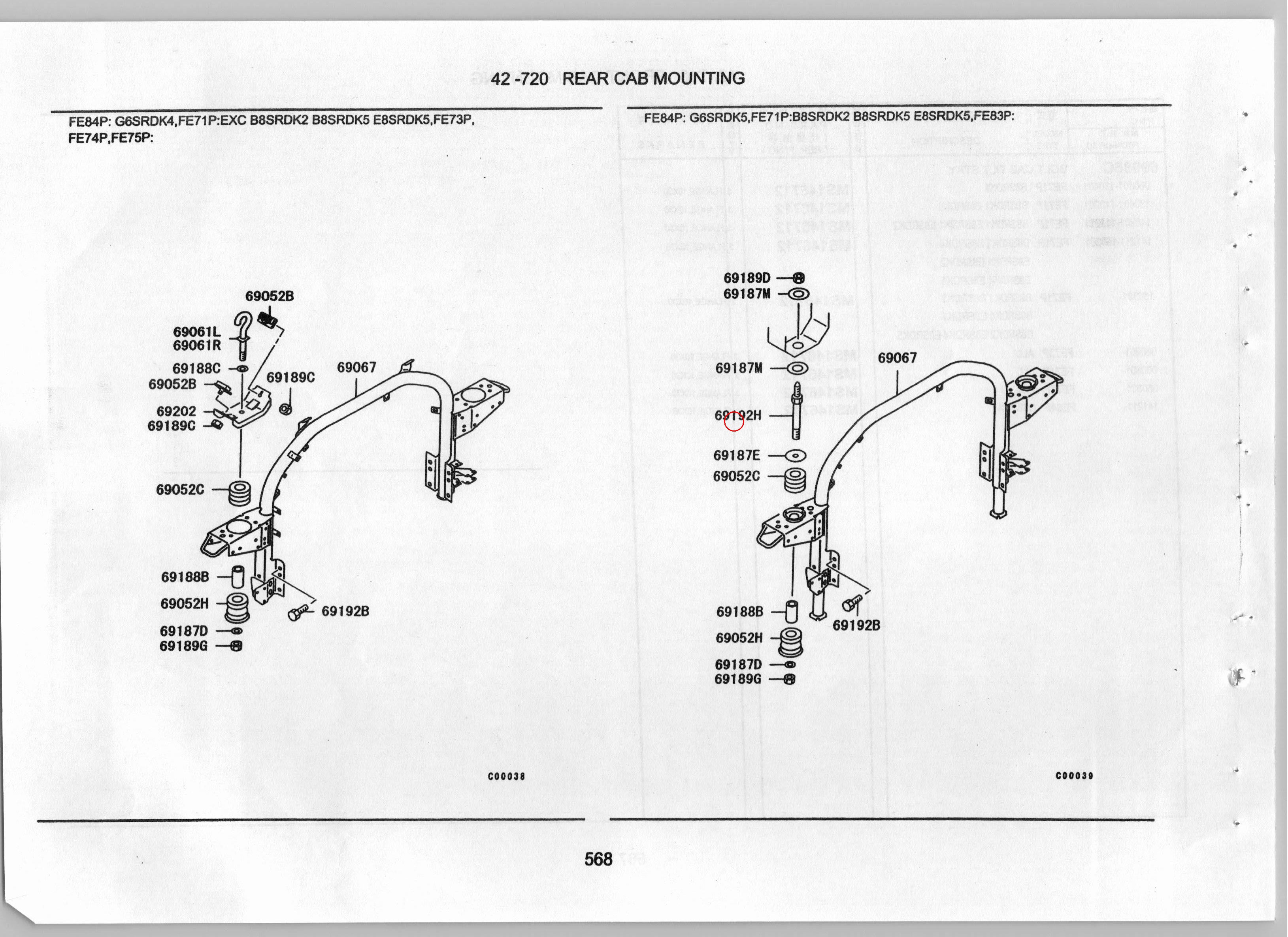Diagram MK399158 BOLT,CAB RR MOUNTING - Mitsubishi