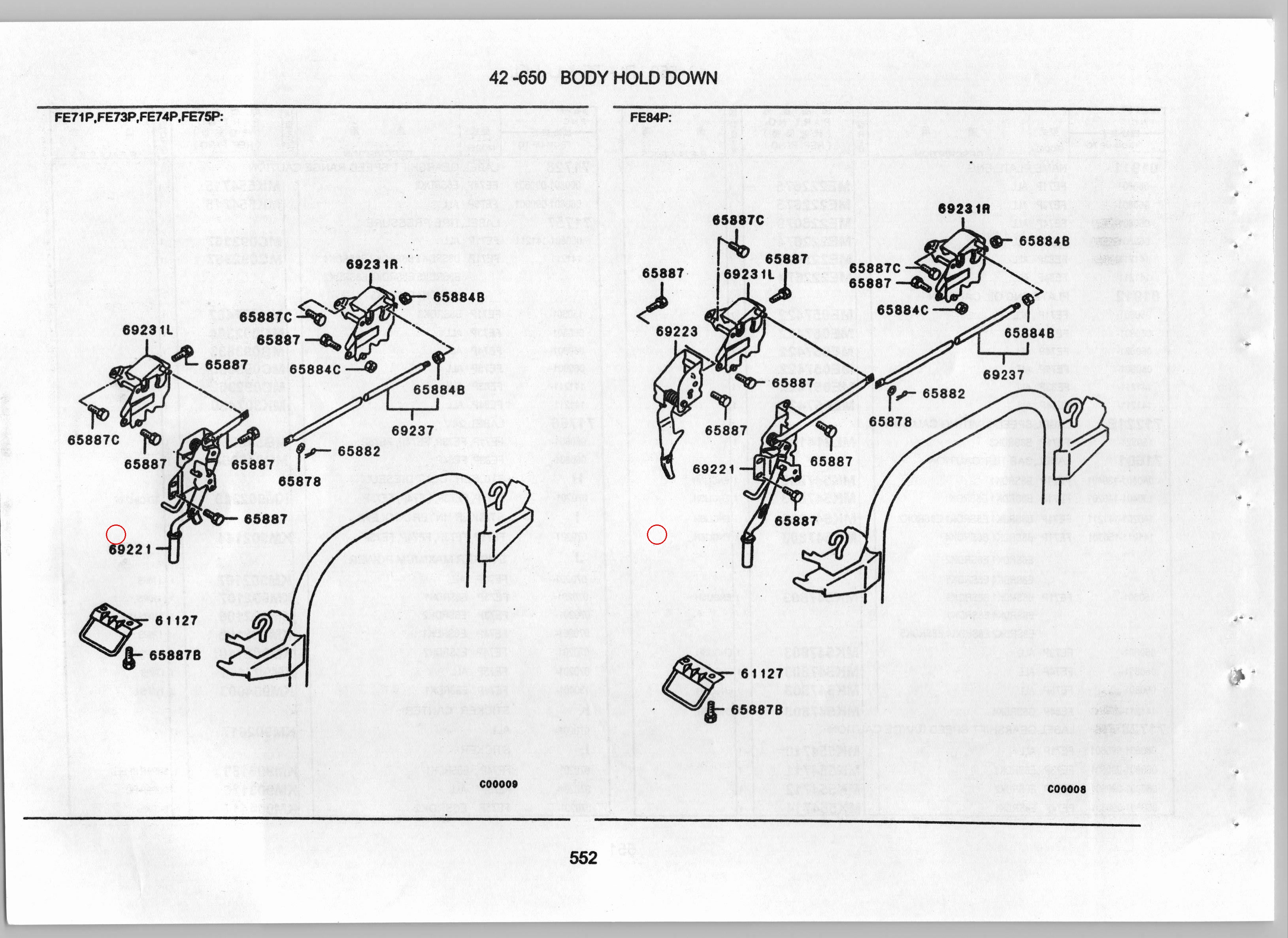 Diagram MK487828 HANDLE,CAB HOLD-DOWN LOCK - Mitsubishi