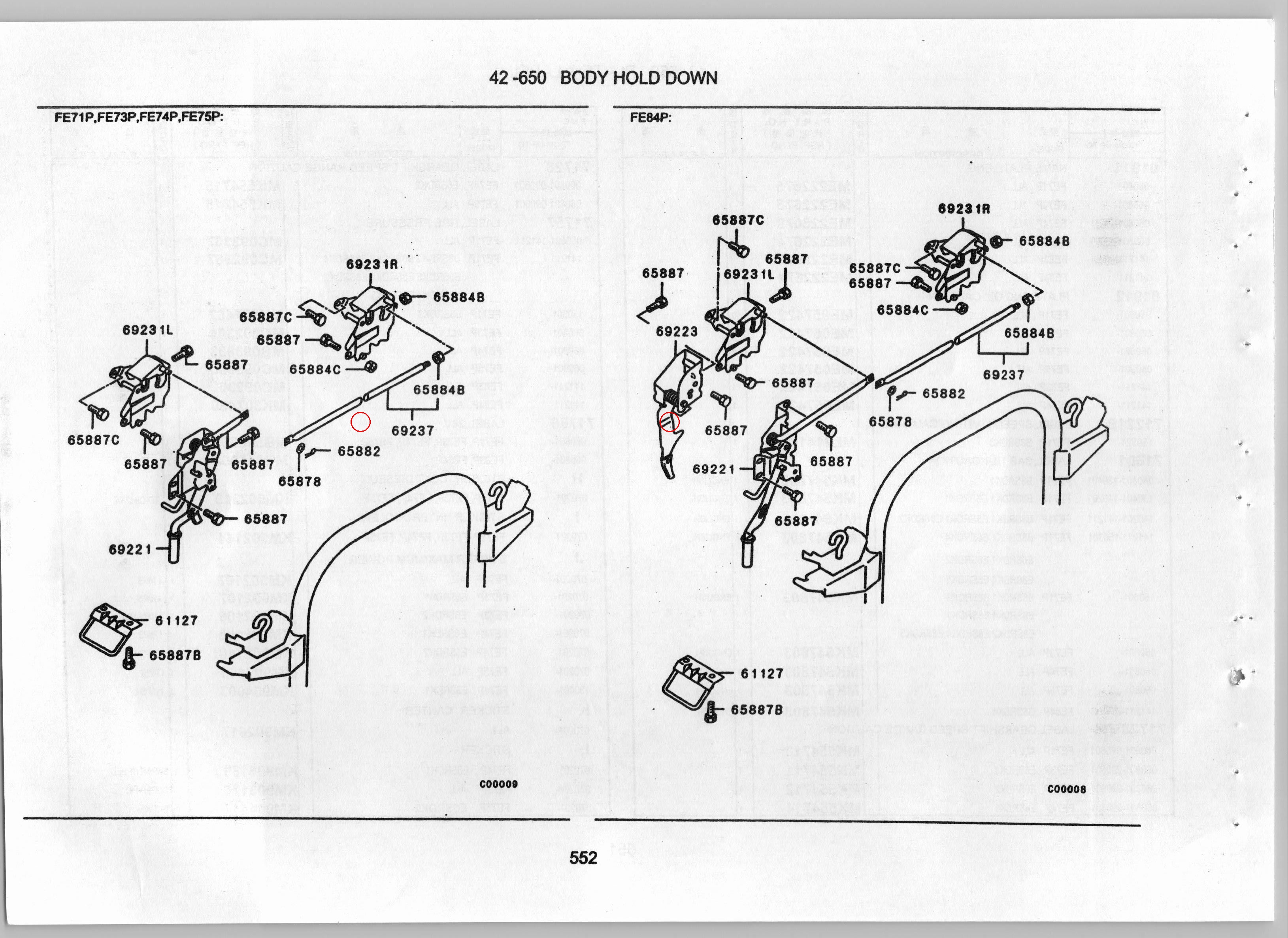 Diagram MK403093 HOOK,CAB HOLD-DOWN SAFETY - Mitsubishi