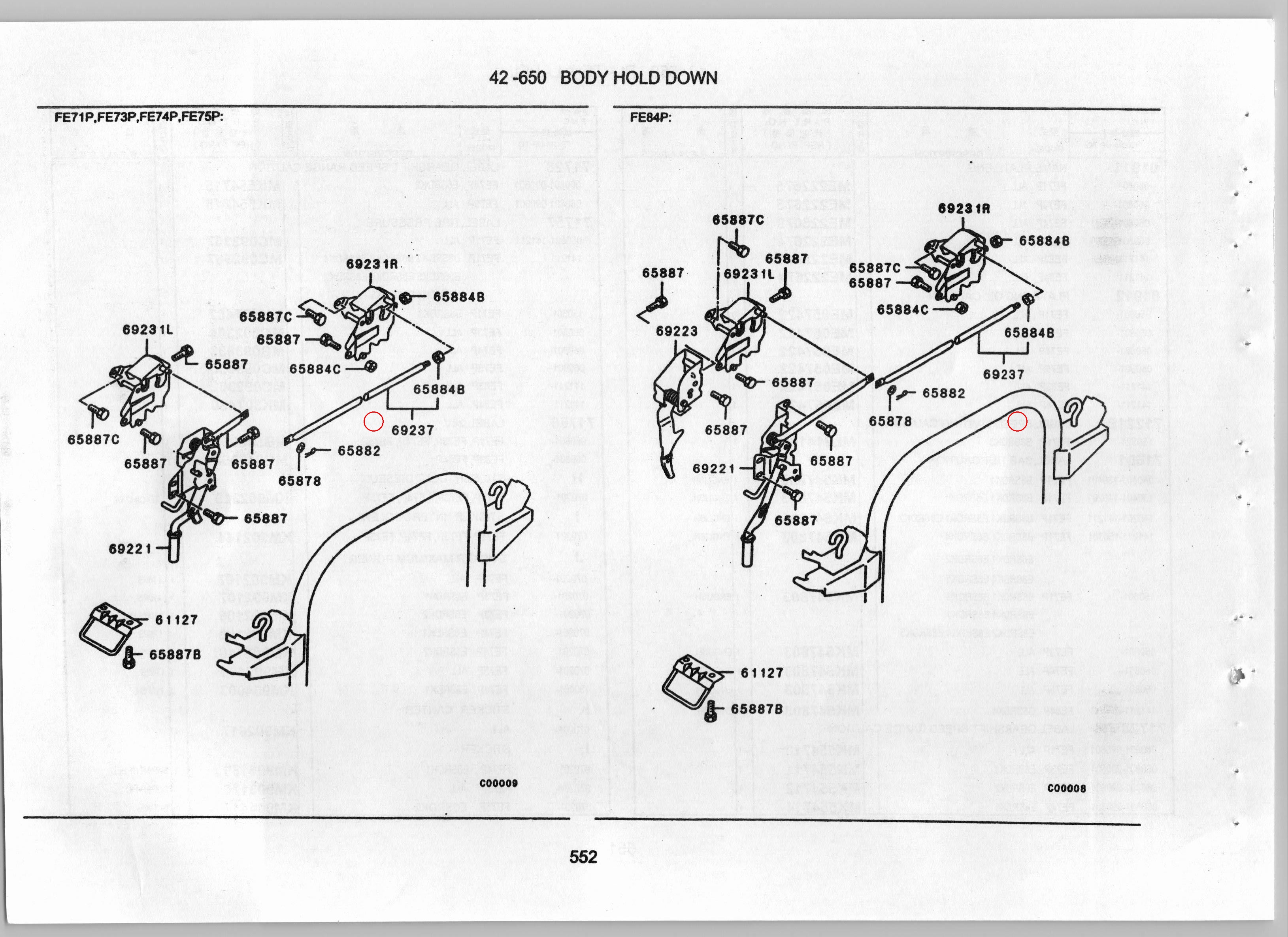 Diagram MB395141 ROD,CAB HOLD-DOWN LOCK HANDLE - Mitsubishi