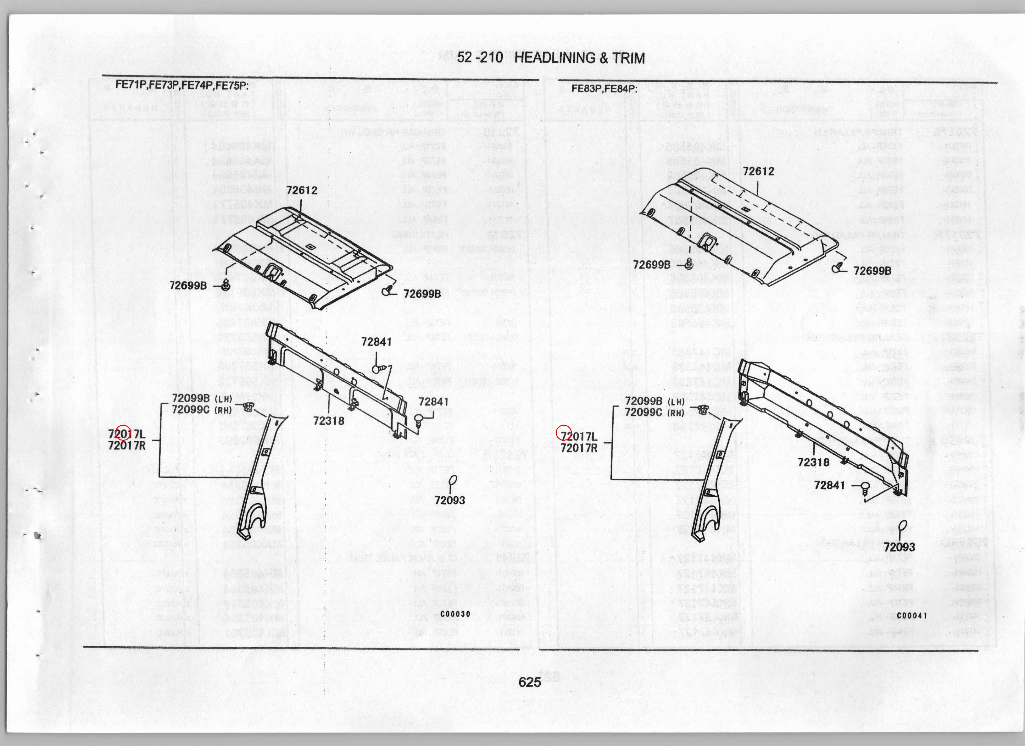Diagram MK405507 TRIM, FR PILLAR, LH - Mitsubishi