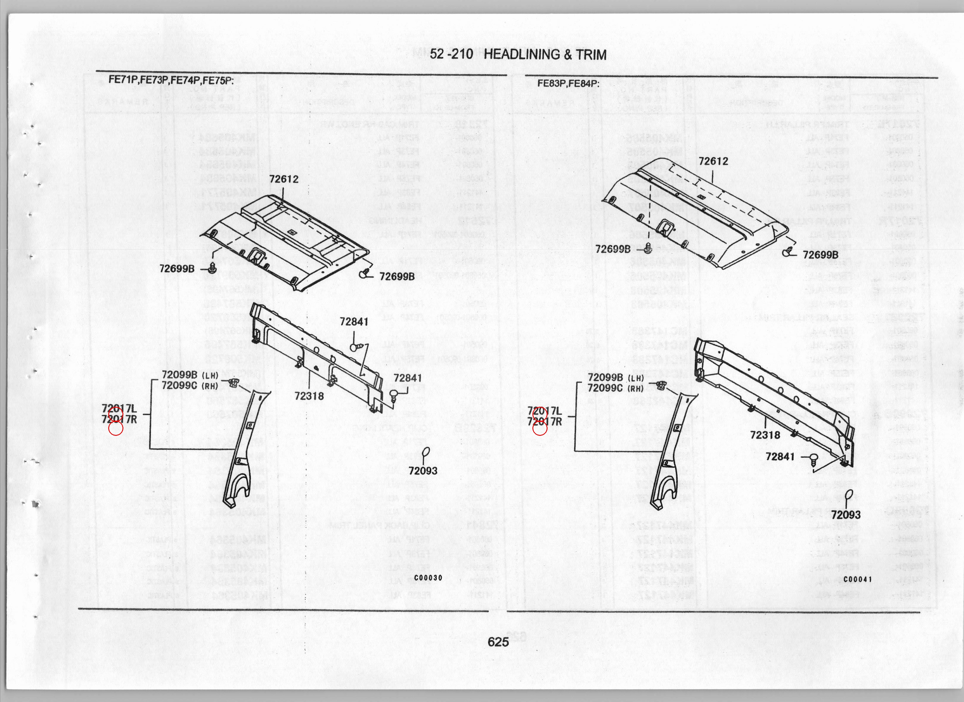 Diagram MK405508 TRIM, FR PILLAR, RH - Mitsubishi
