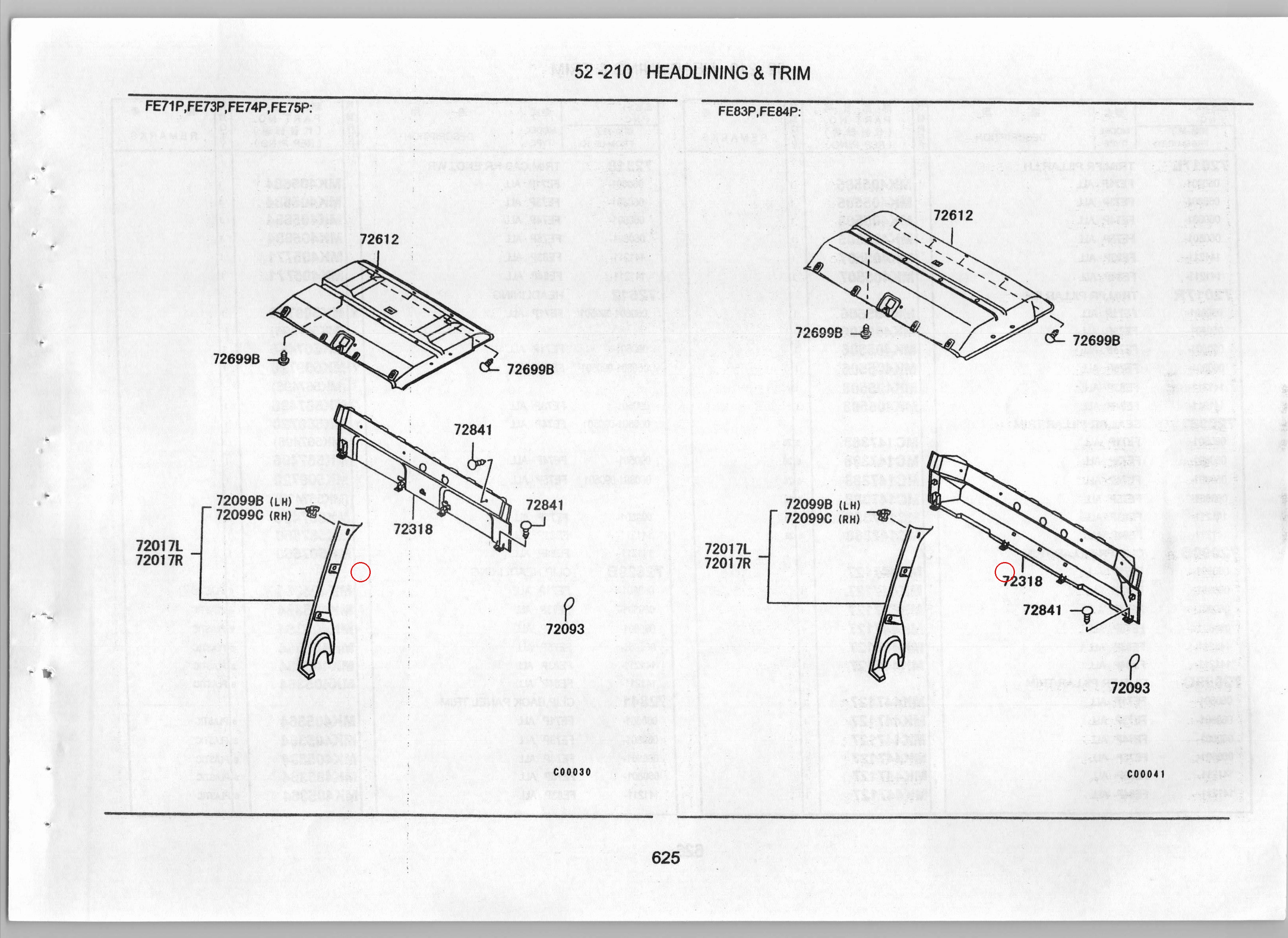 Diagram MK405771 TRIM, CAB RR END,LWR - Mitsubishi