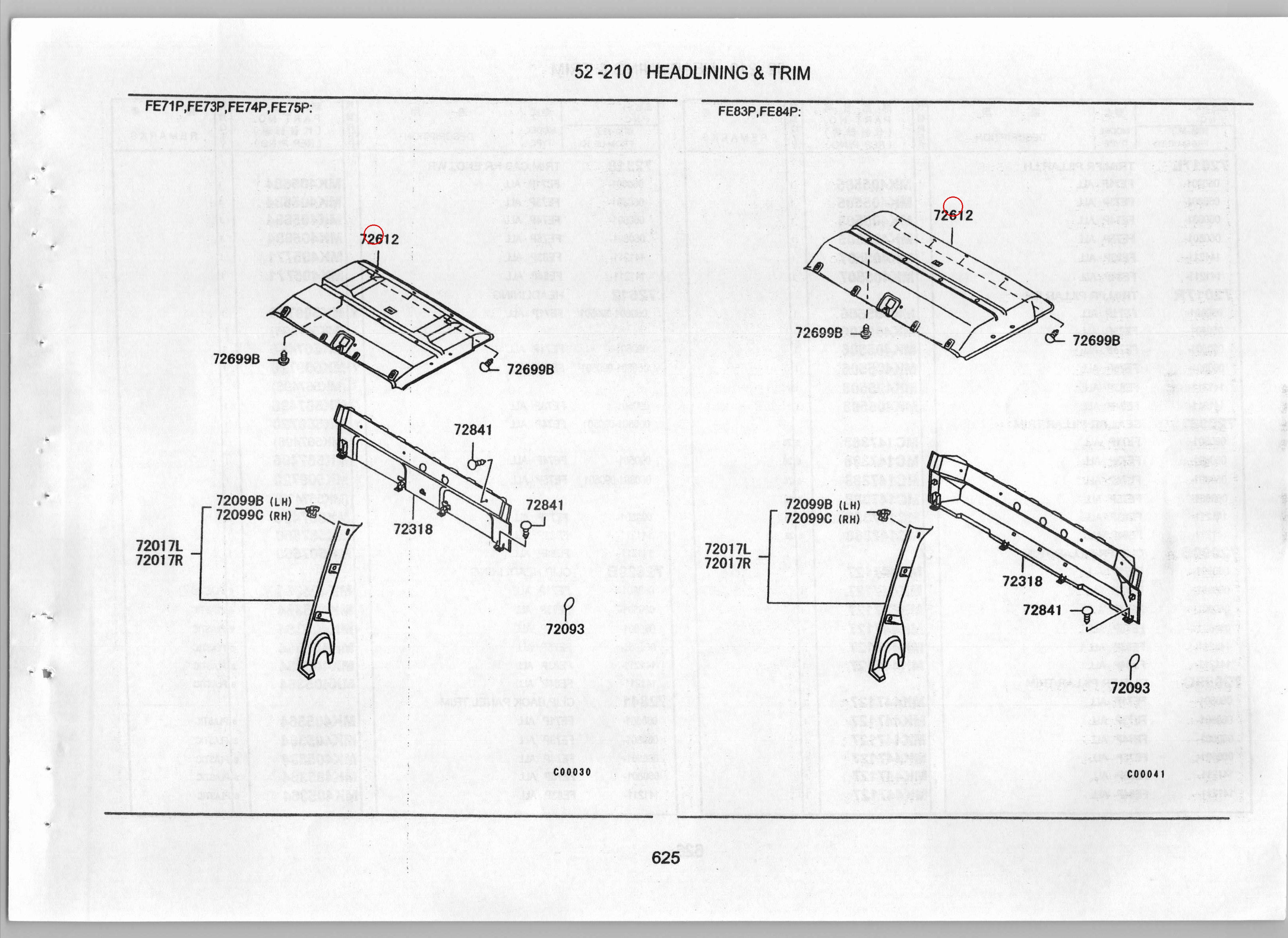 Diagram MK567550 HEADLINING - Mitsubishi