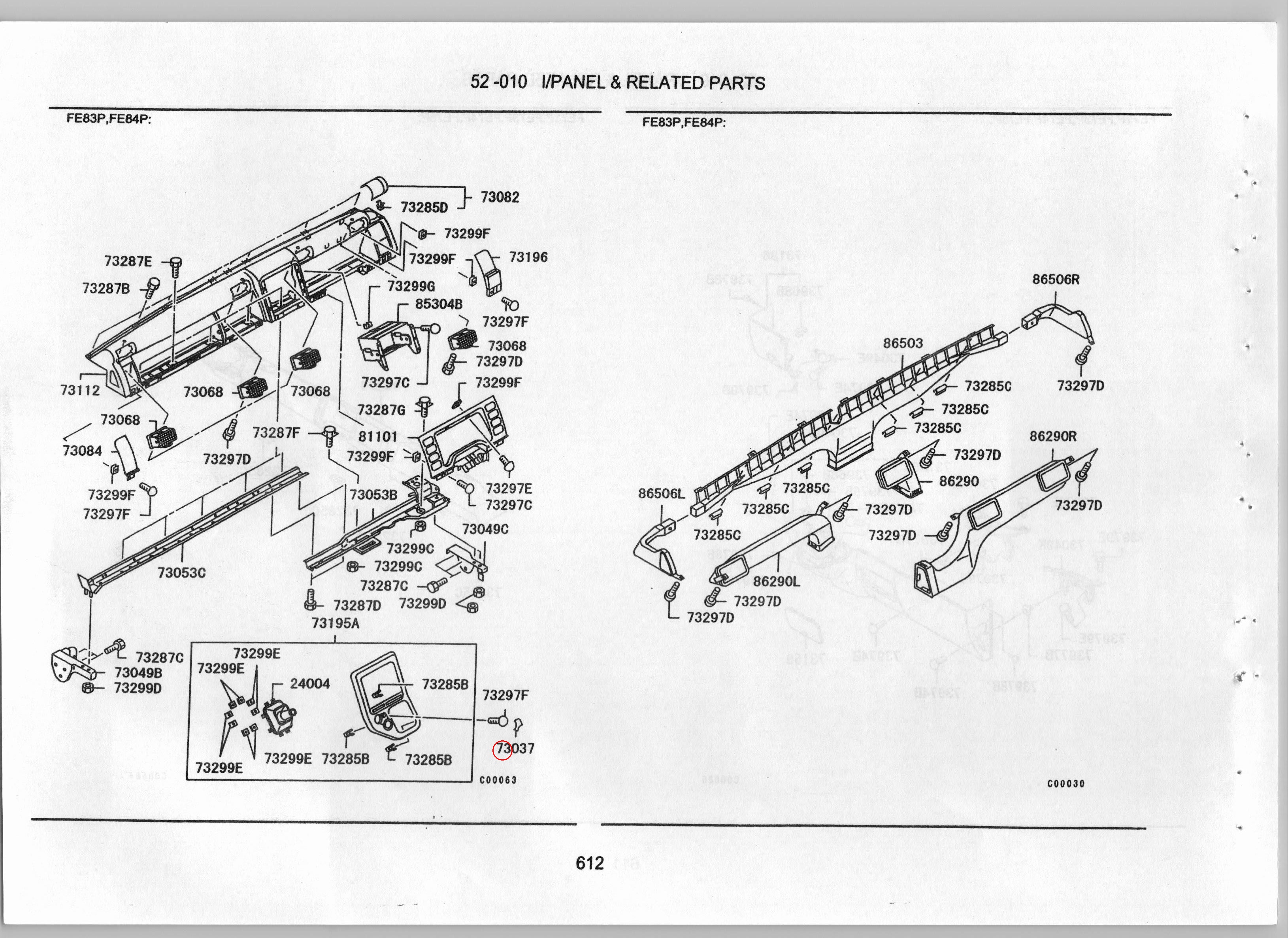 Diagram MK405110 COVER,INSTRUMENT PANEL,CTR - Mitsubishi