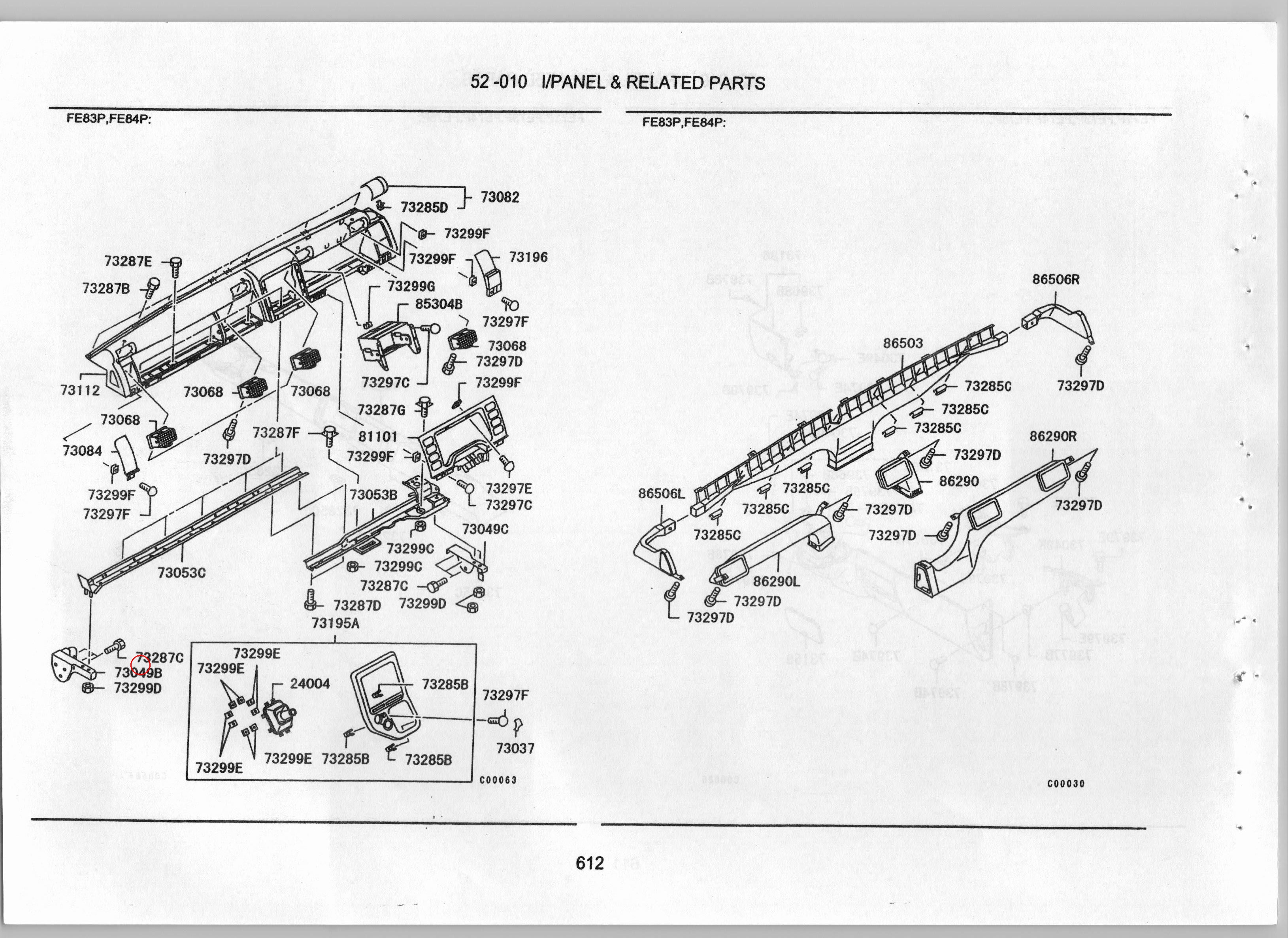 Diagram MK405150 BRACKET,INSTRUMENT PANEL SIDE,LWR - Mitsubishi
